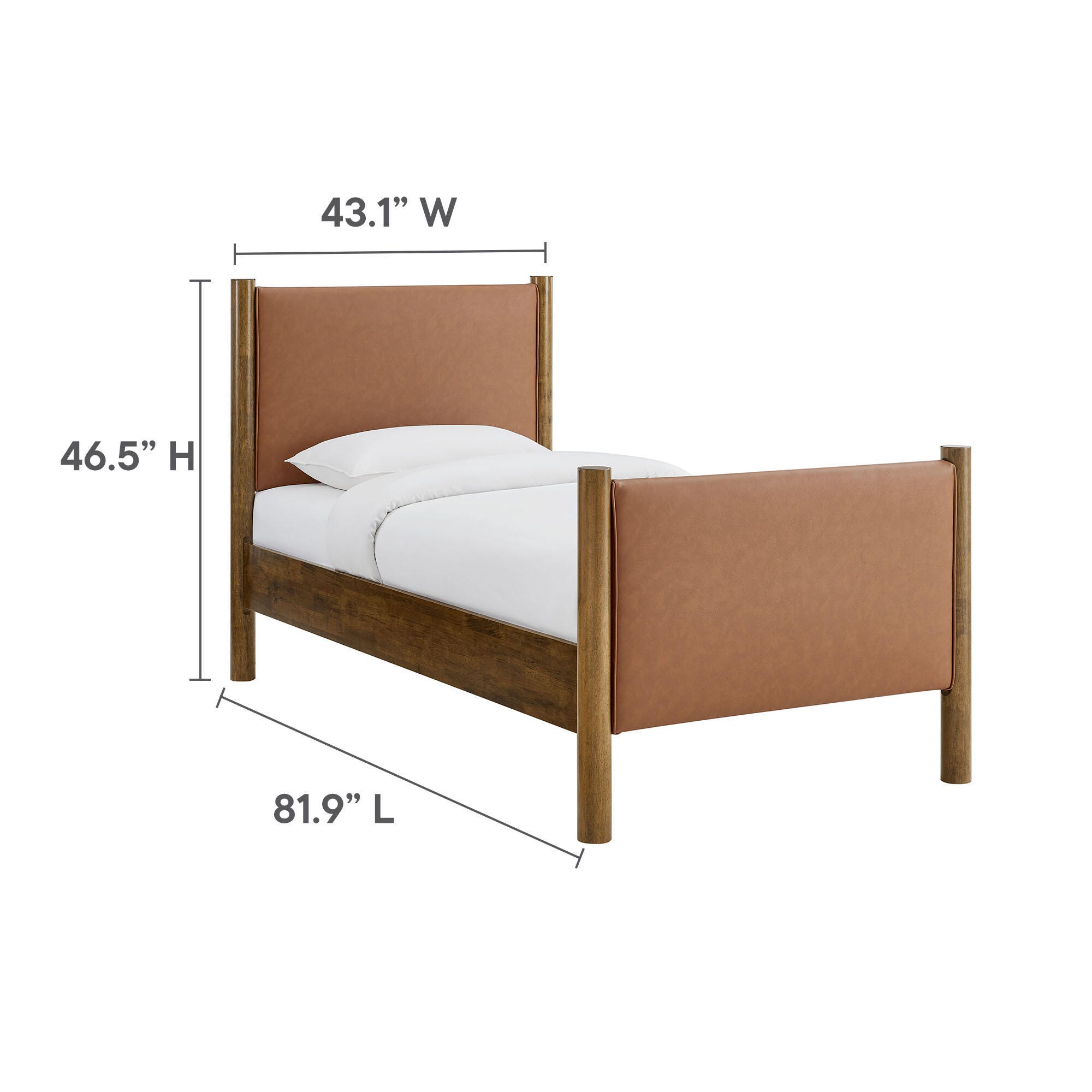 Modway Maven Solid Twin Platform Bed, Tan/Walnut, large