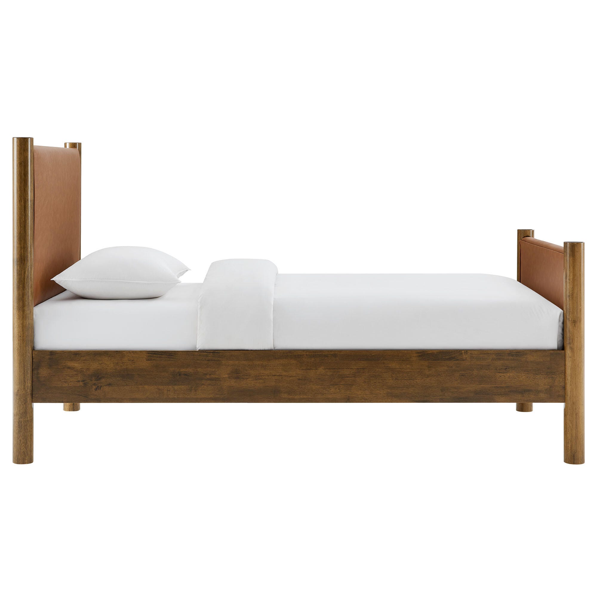 Modway Maven Solid Twin Platform Bed, Tan/Walnut, large
