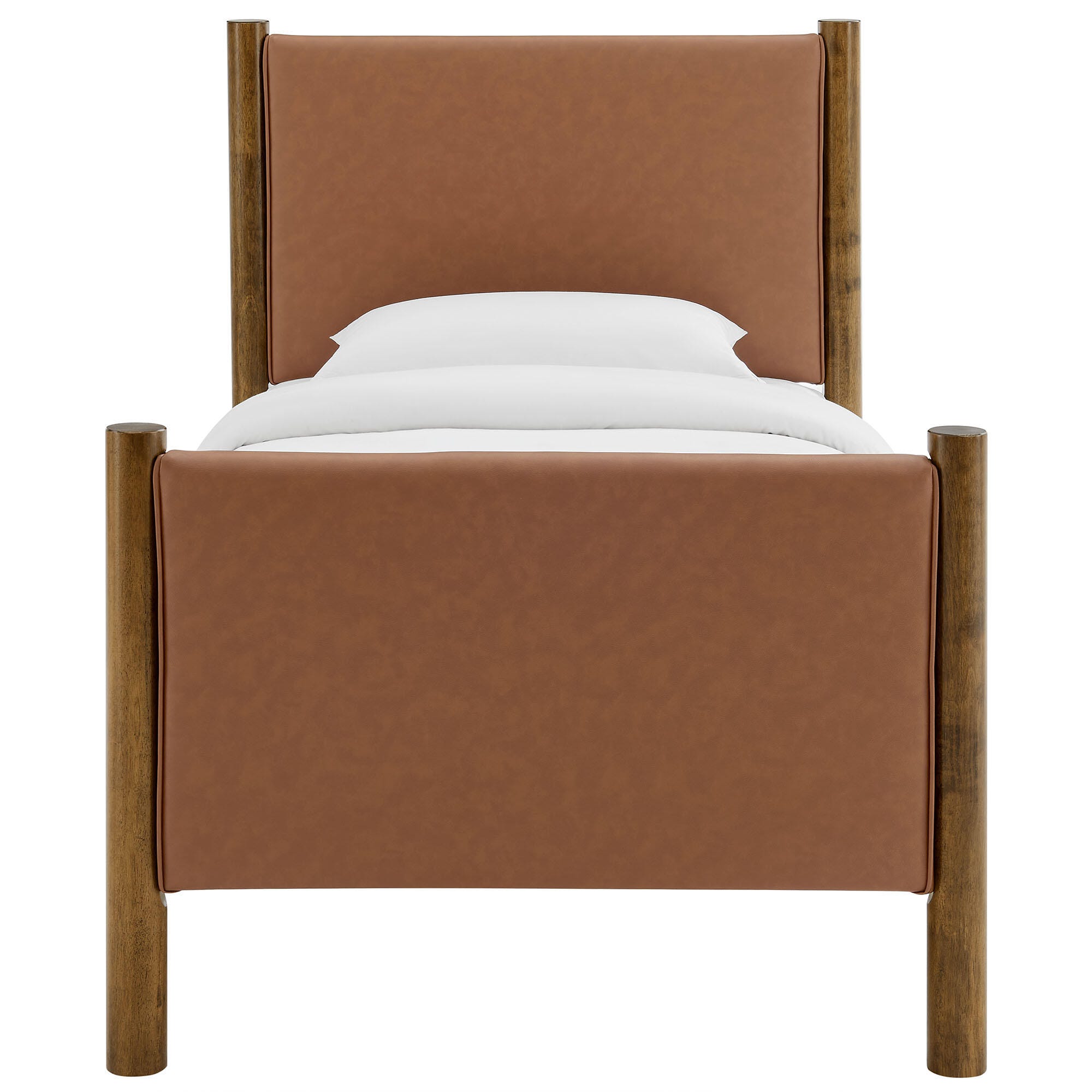 Modway Maven Solid Twin Platform Bed, Tan/Walnut, large