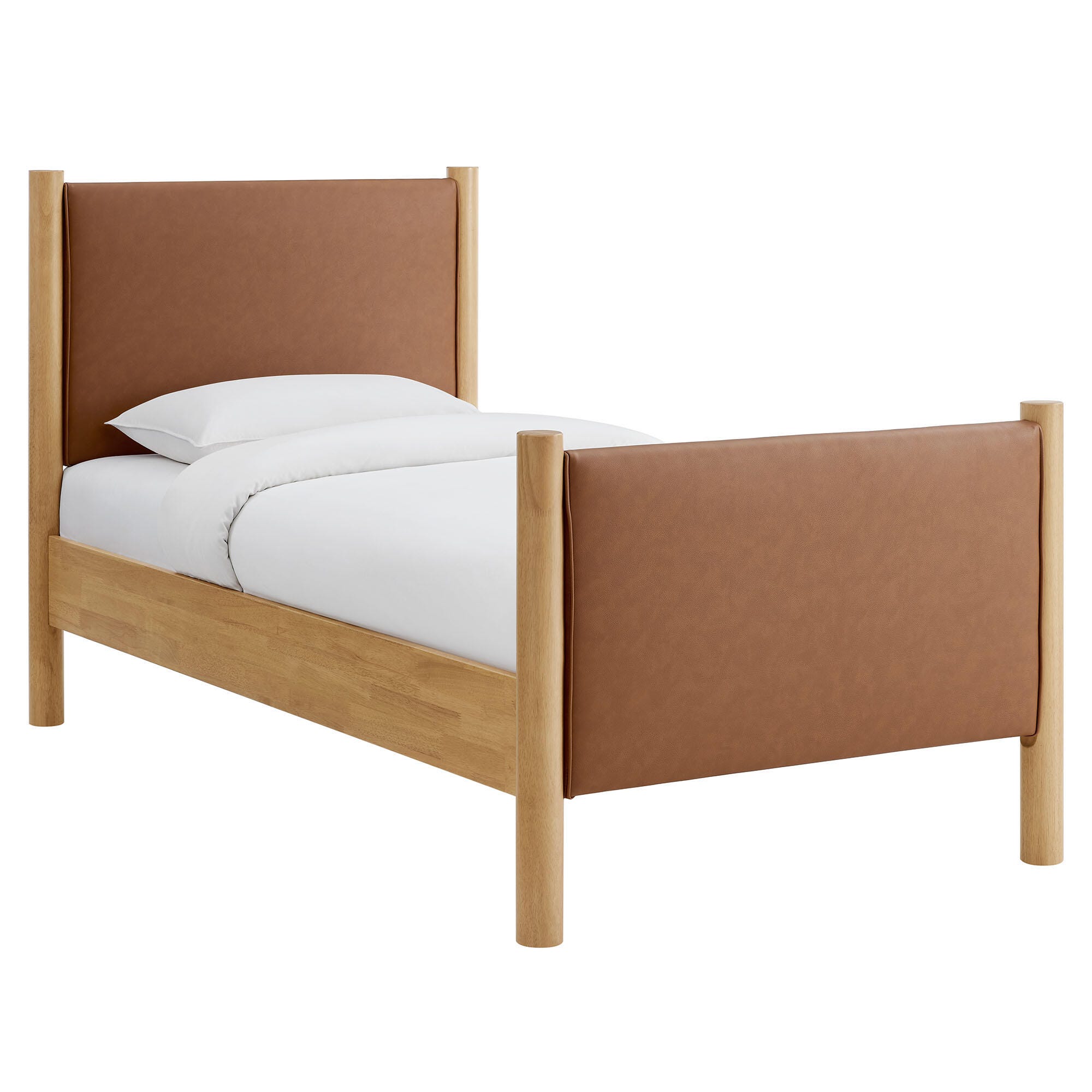 Modway Maven Solid Twin Platform Bed, Tan/Oak, large