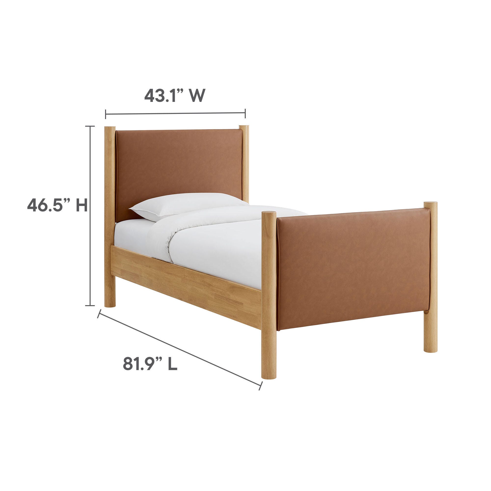 Modway Maven Solid Twin Platform Bed, Tan/Oak, large