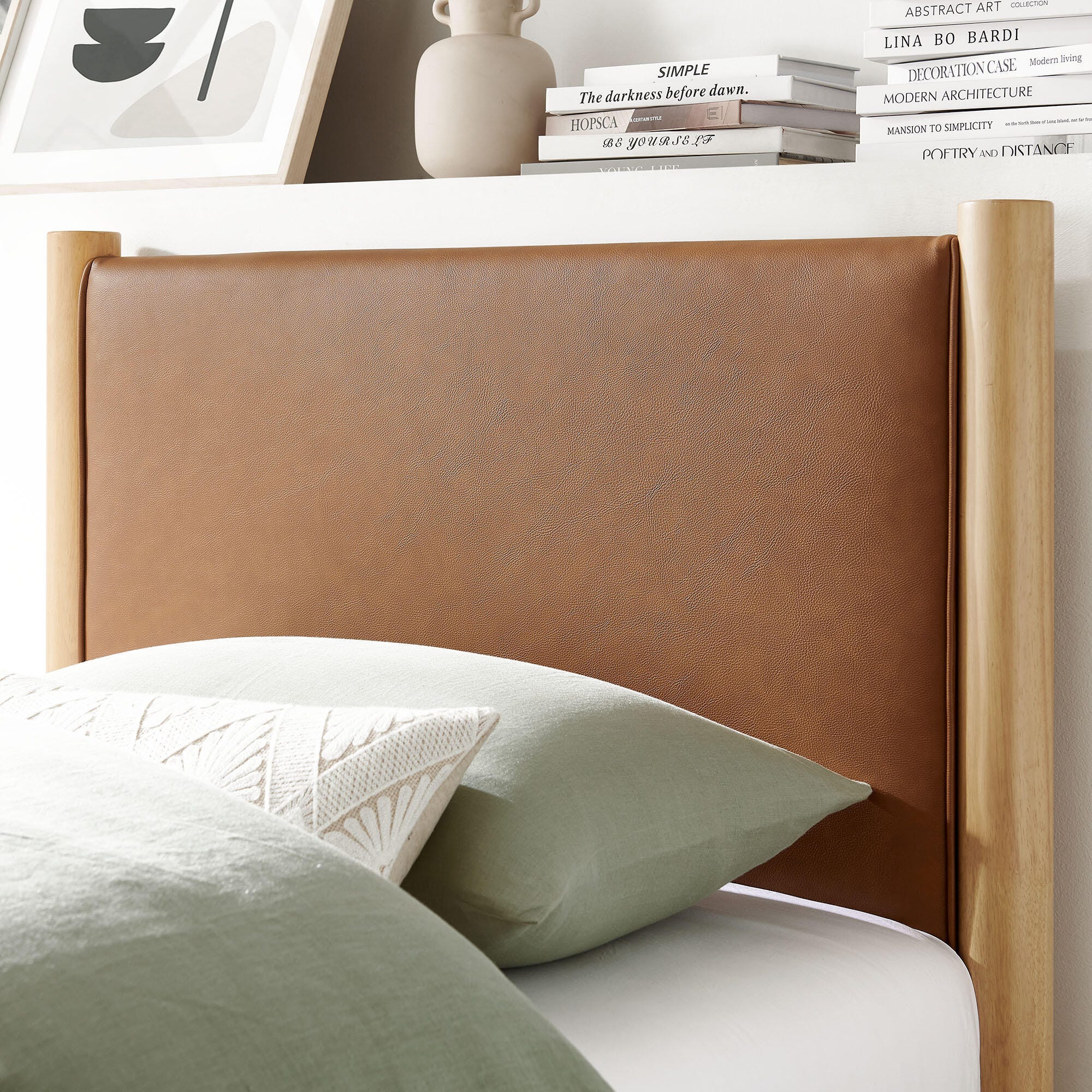Modway Maven Solid Twin Platform Bed, Tan/Oak, large