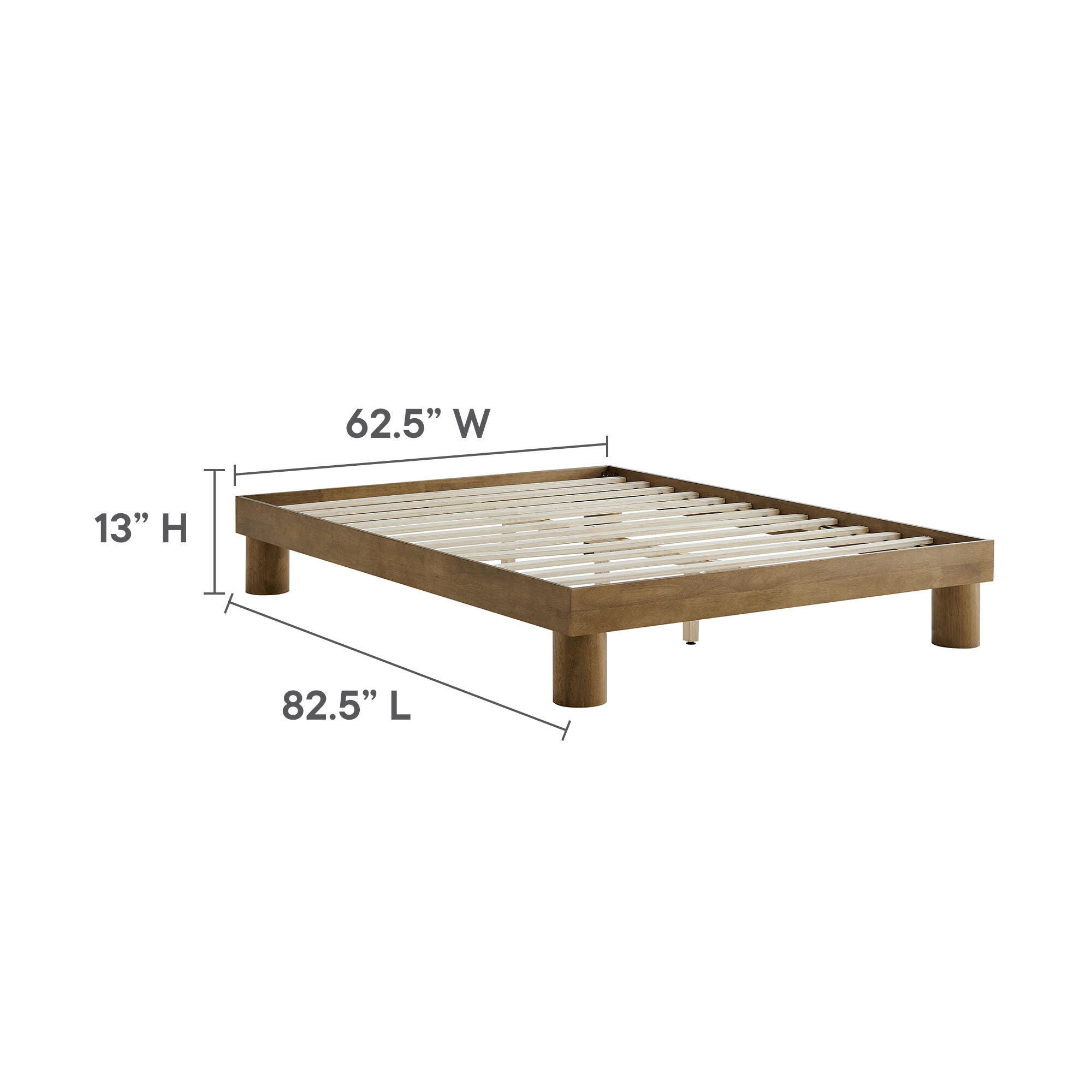 Modway Runa Queen Platform Bed, French Oak Brown, large