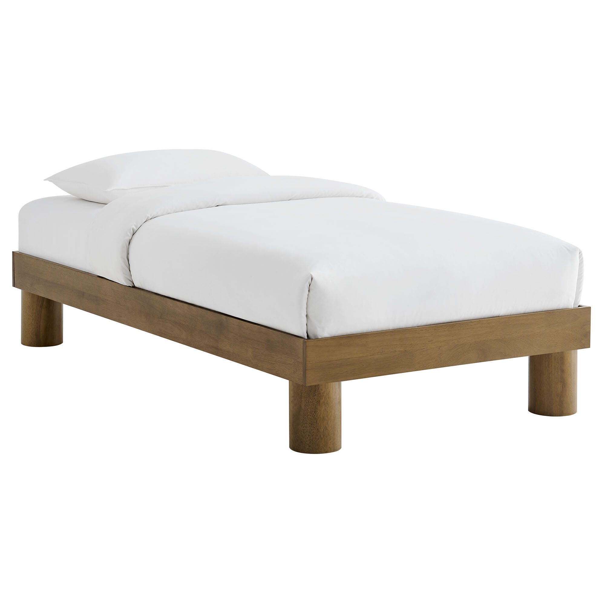 Modway Runa Twin Platform Bed, French Oak Brown, large