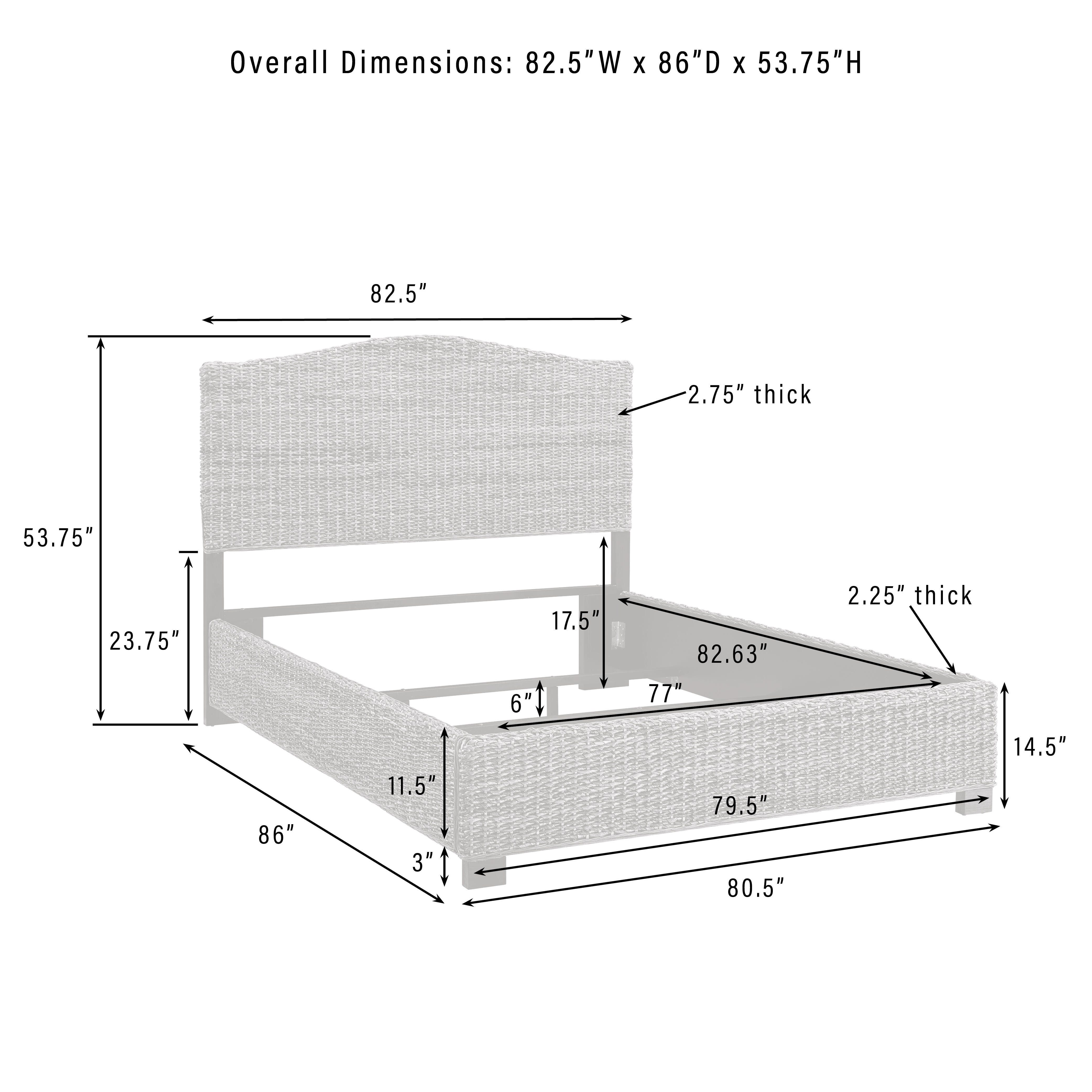 Crosley Furniture Serena King Platform Bed, Brown, large