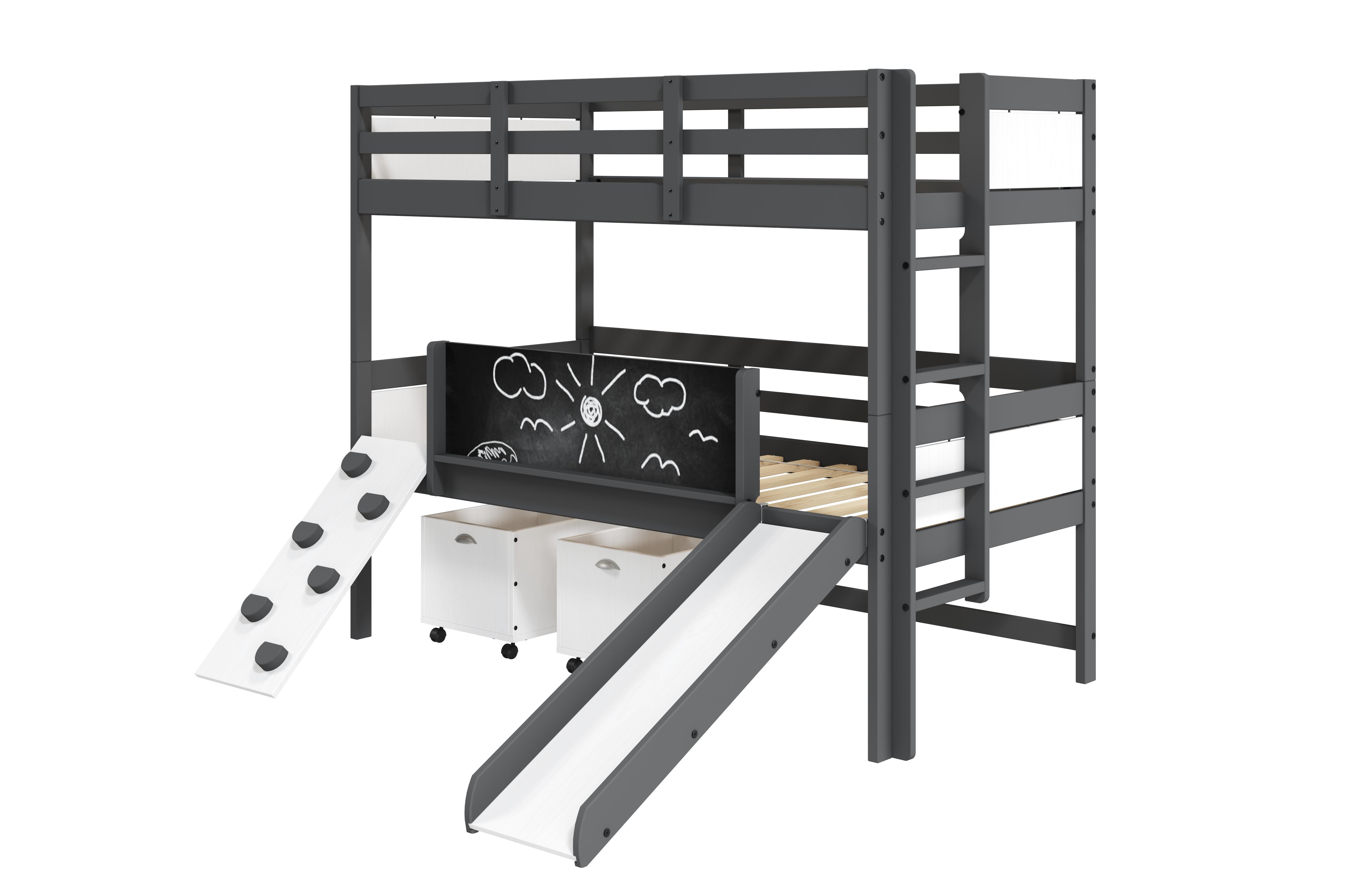 Donco Kids Art & Play Twin over Twin Bunkbed with Toy Boxes, , large