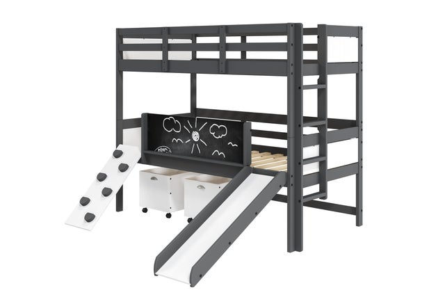 Donco Kids Art & Play Twin over Twin Bunkbed with Toy Boxes
