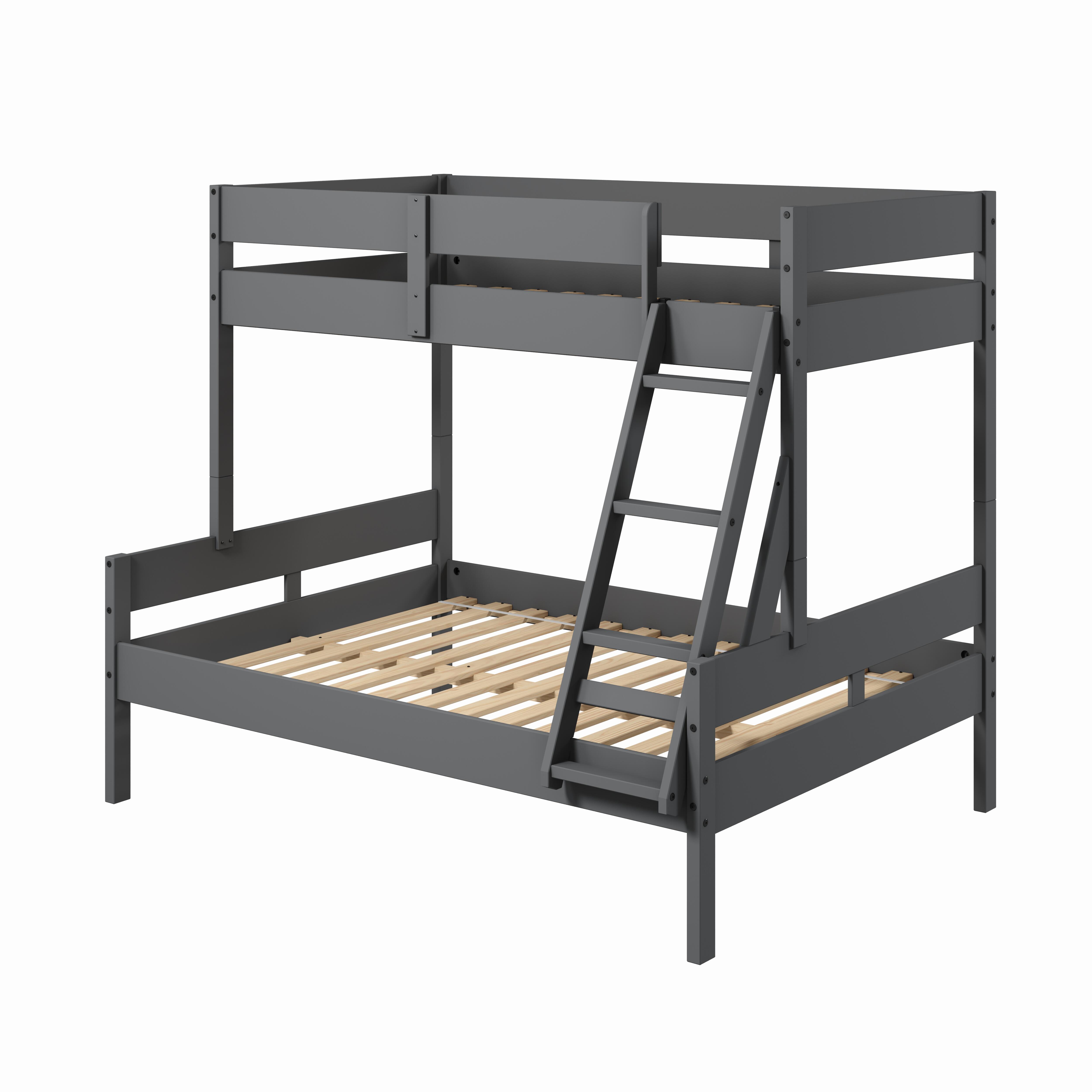 Donco Kids Low Board Twin over Full Bunkbed, Dark Gray, large