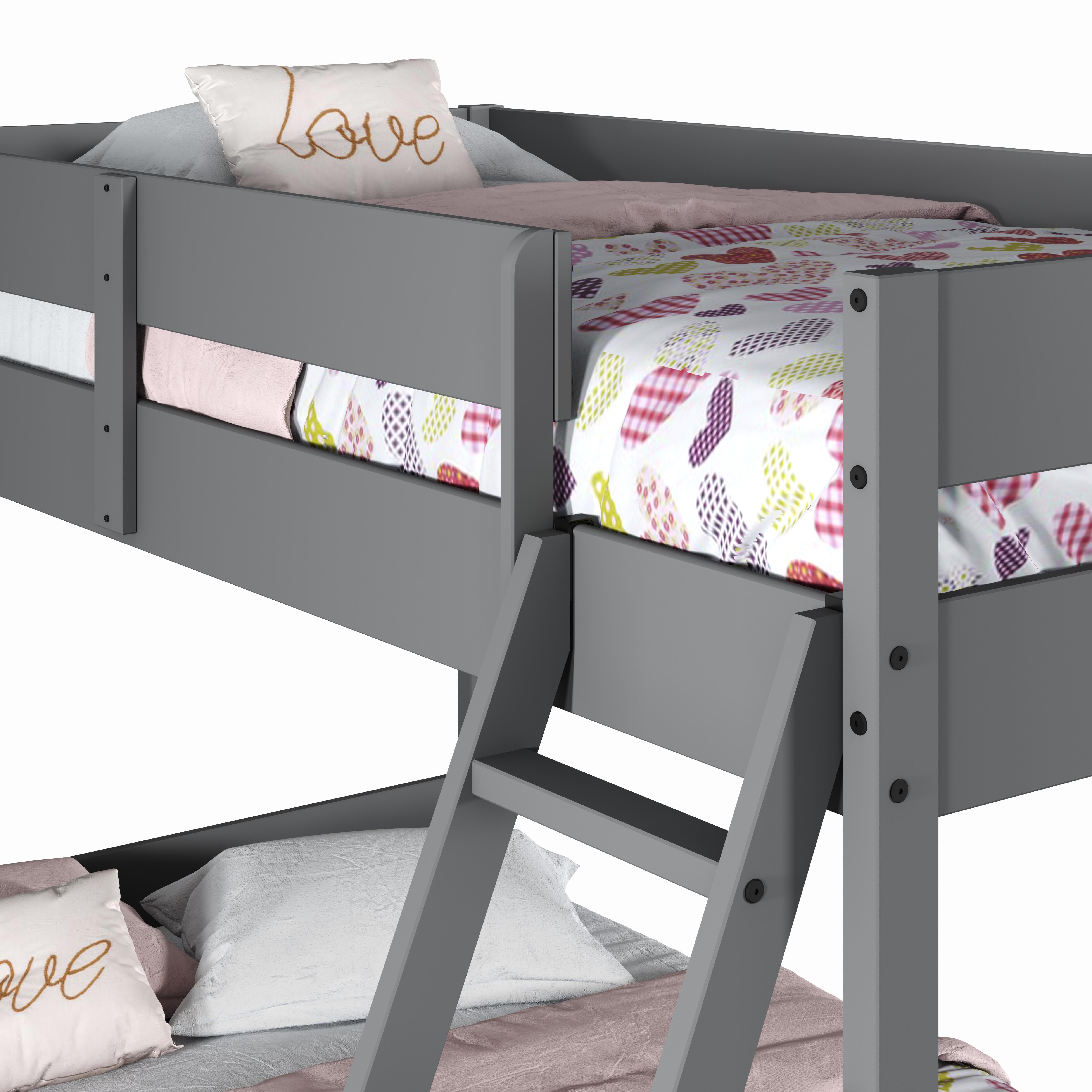 Donco Kids Low Board Twin over Full Bunkbed, Dark Gray, large