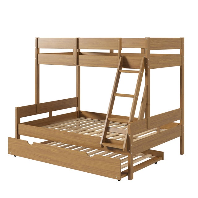 Donco Kids Low Board Twin Over Full Bunkbed with Twin Trundle