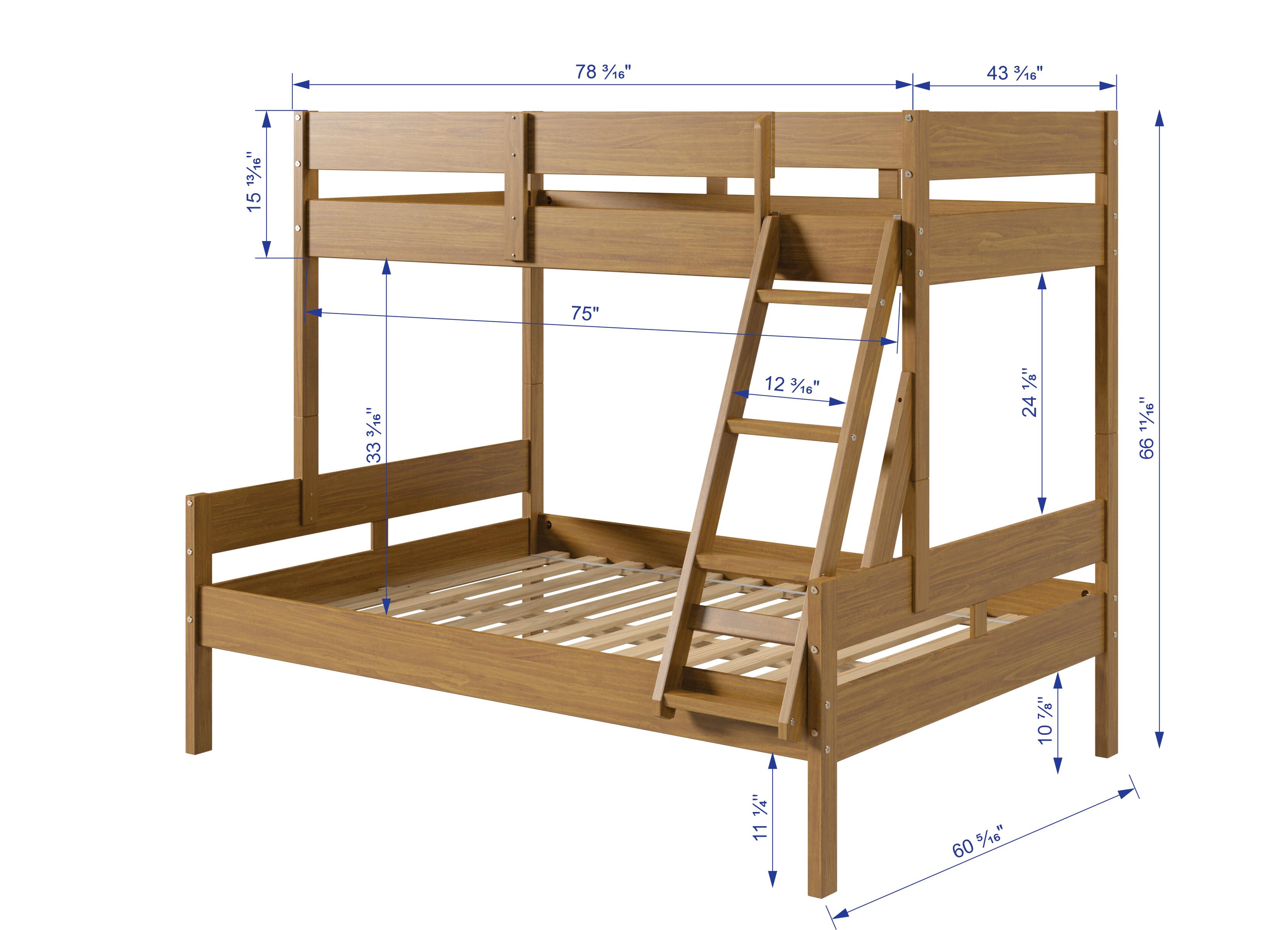 Donco Kids Low Board Twin over Full Bunkbed, Urban Oak, large