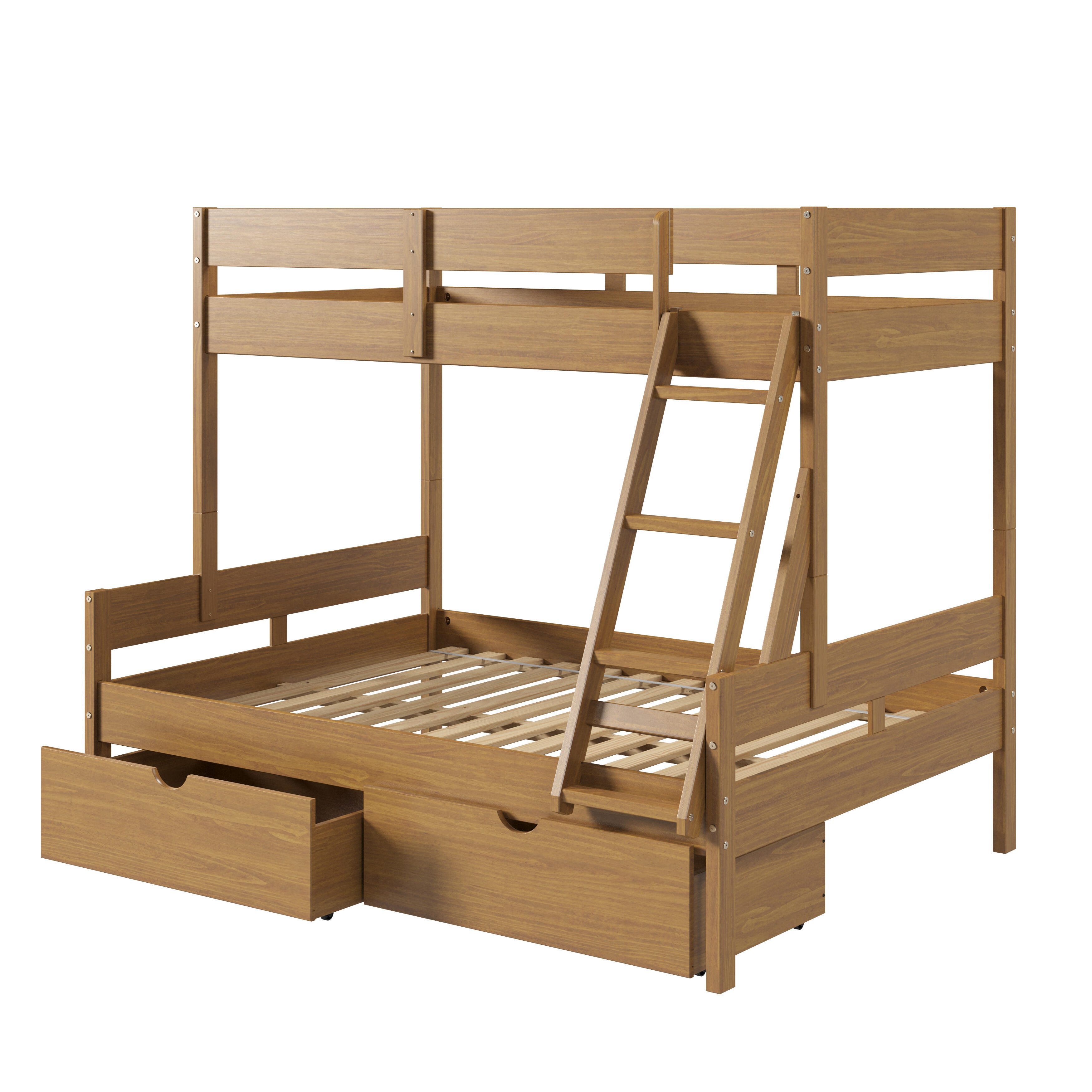 Donco Kids Low Board Twin over Full Bunkbed with 2 Storage Drawers