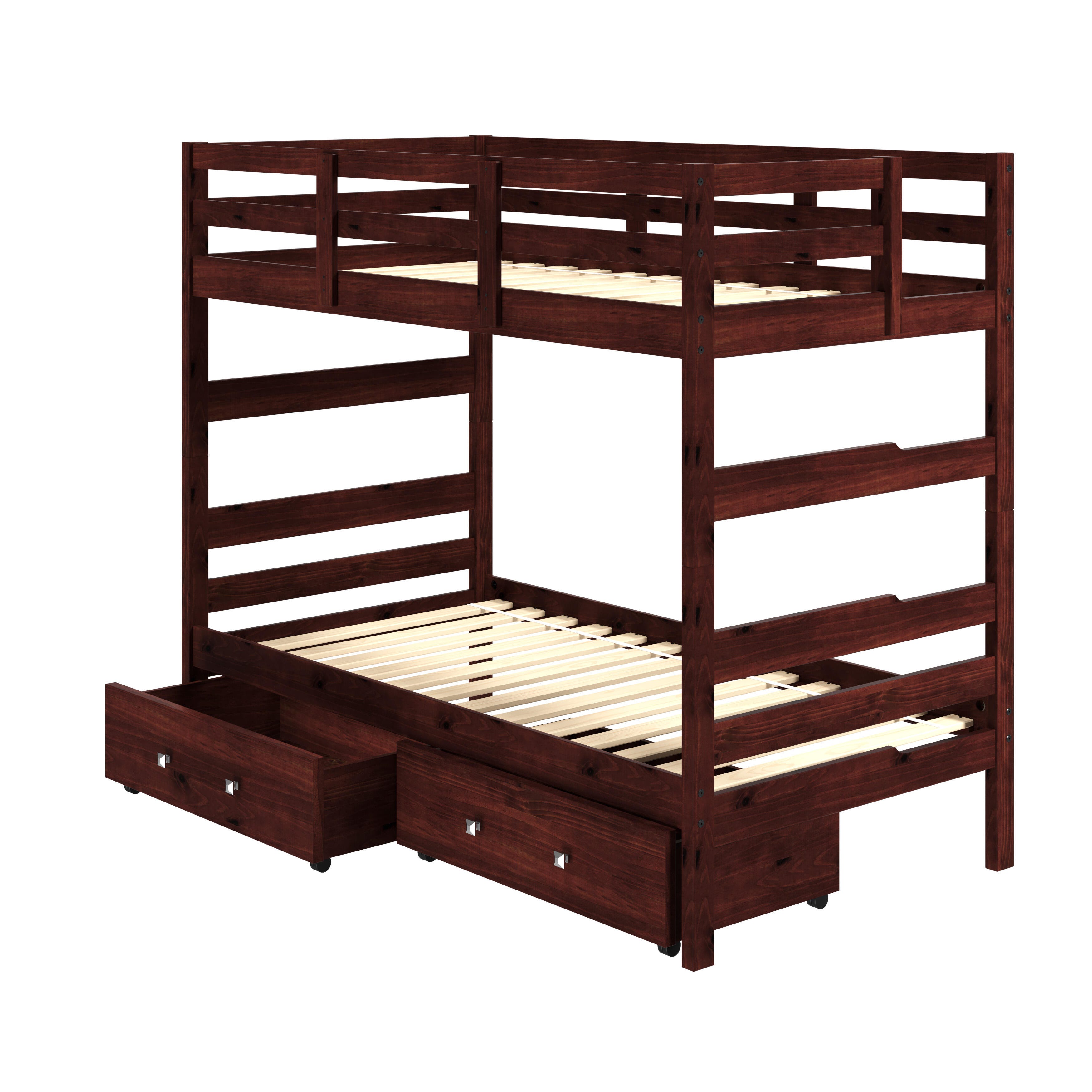 Donco Kids Promo Shaker Twin over Twin Bunkbed with 2 Storage Drawers, , large