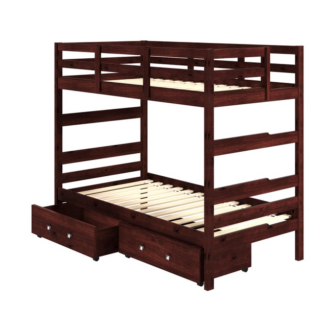 Donco Kids Promo Shaker Twin over Twin Bunkbed with 2 Storage Drawers