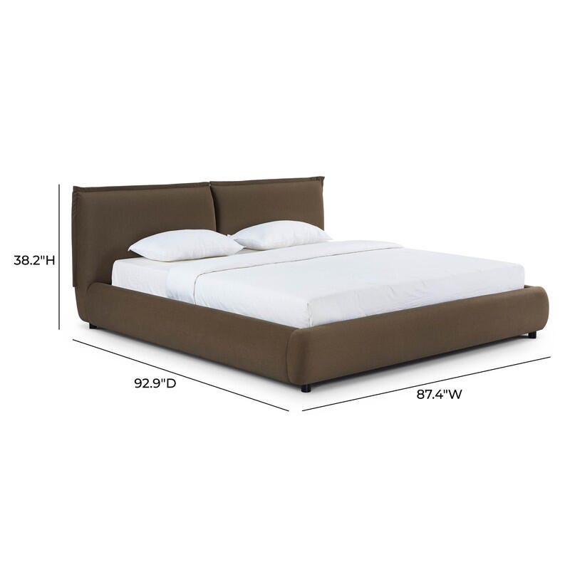 TOV Furniture Mel King Upholstered Bed, Brown, large