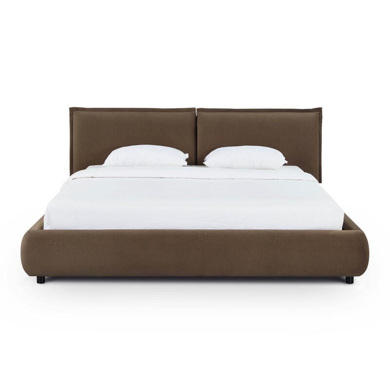 TOV Furniture Mel King Upholstered Bed, Brown, large