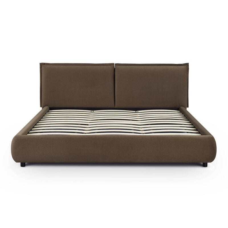 TOV Furniture Mel King Upholstered Bed, Brown, large