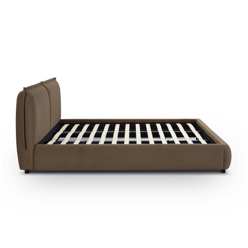 TOV Furniture Mel King Upholstered Bed, Brown, large