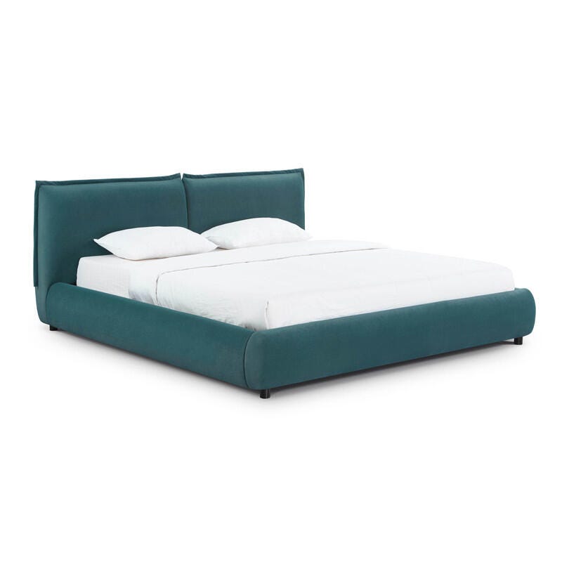 TOV Furniture Mel King Upholstered Bed, Teal, large