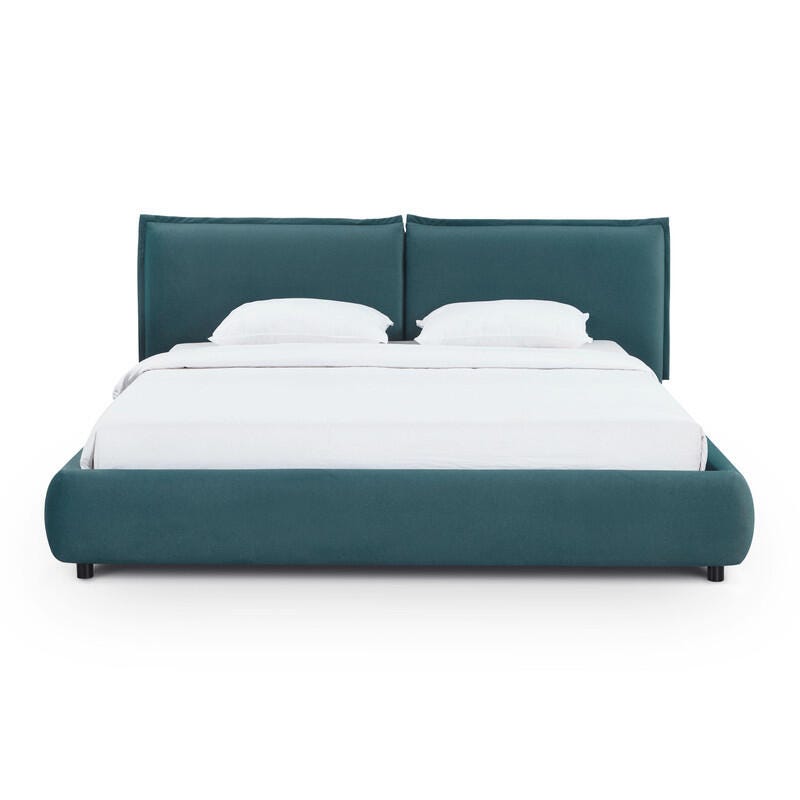 TOV Furniture Mel King Upholstered Bed, Teal, large