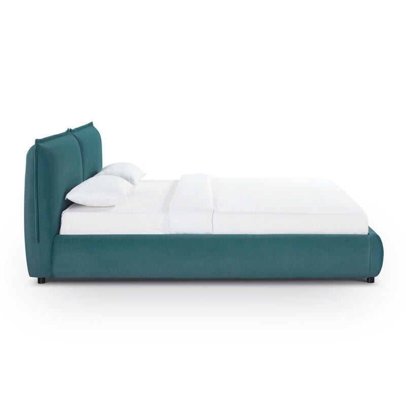 TOV Furniture Mel King Upholstered Bed, Teal, large