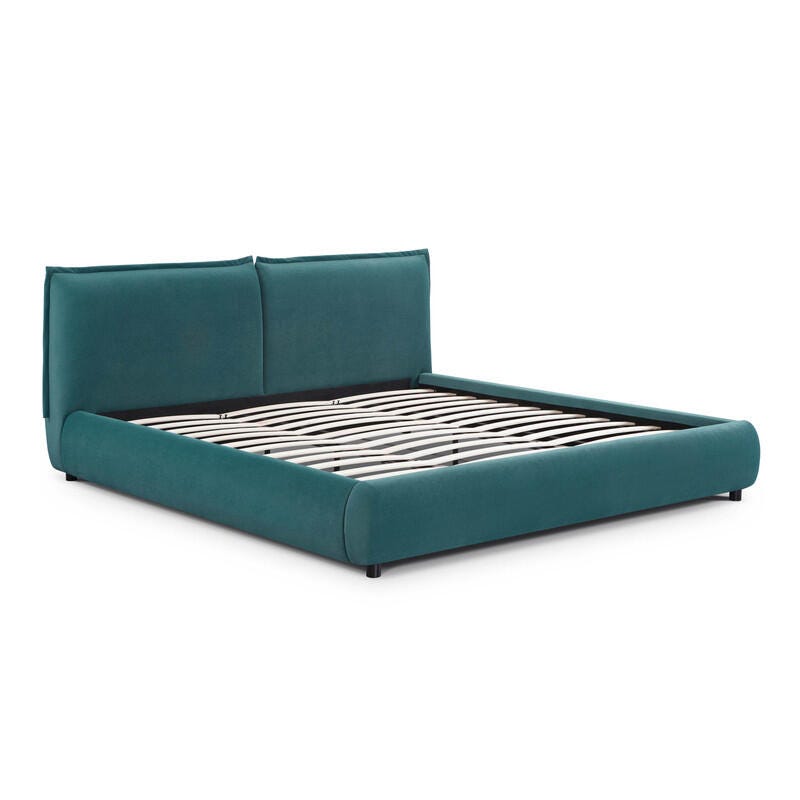 TOV Furniture Mel King Upholstered Bed, Teal, large