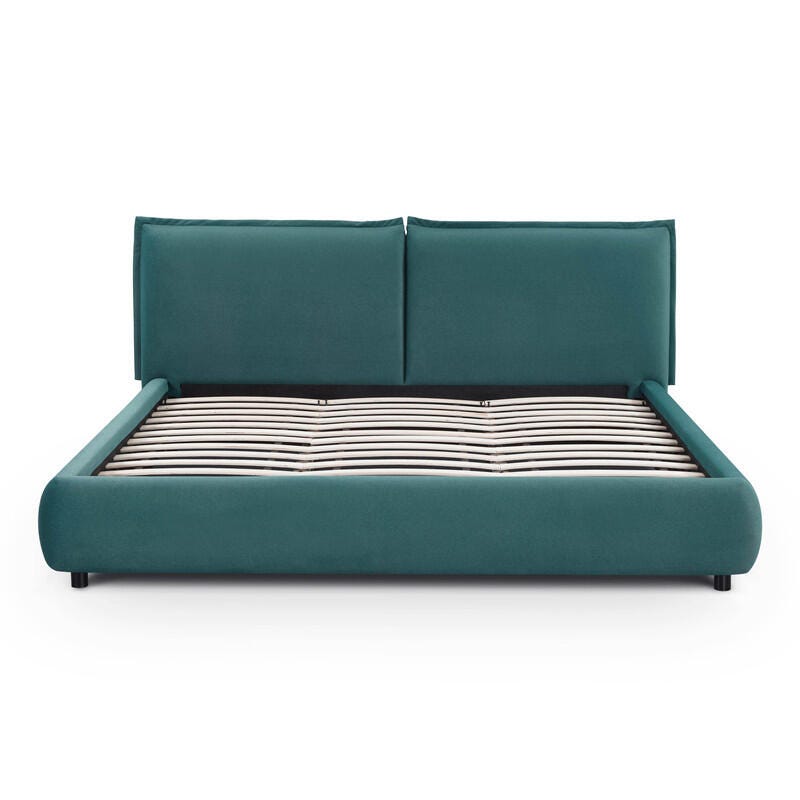 TOV Furniture Mel King Upholstered Bed, Teal, large