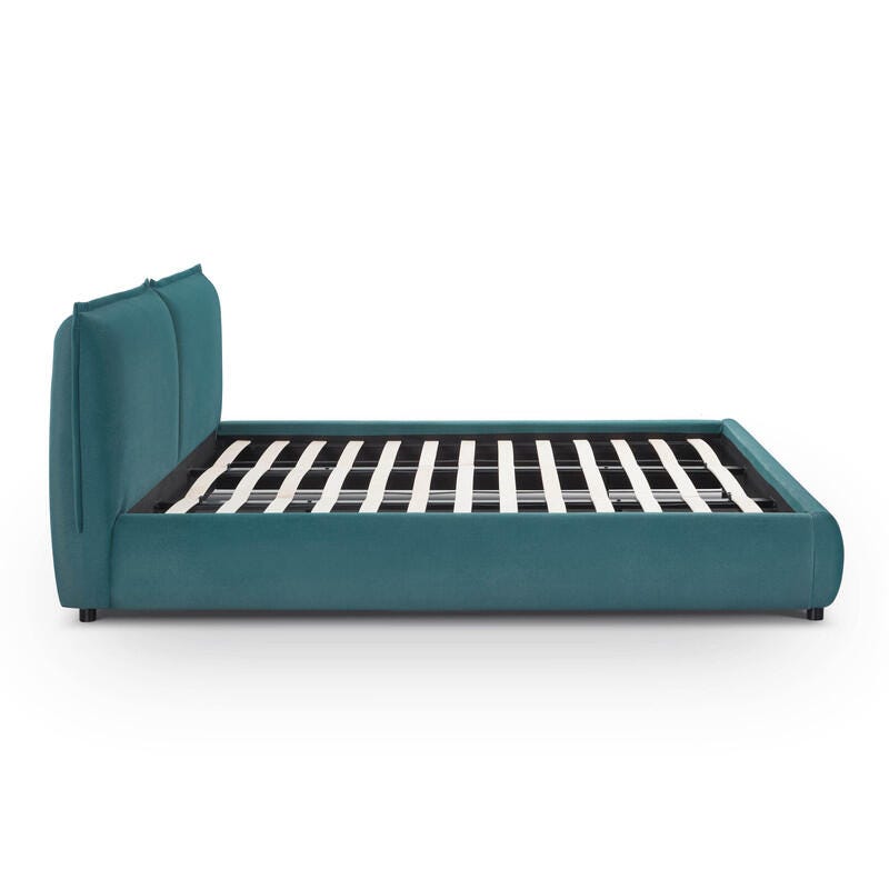TOV Furniture Mel King Upholstered Bed, Teal, large