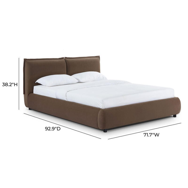 TOV Furniture Mel Queen Upholstered Bed, Brown, large
