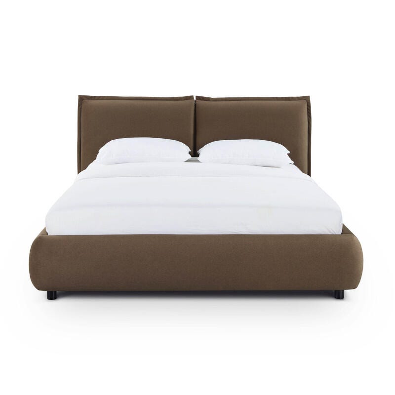 TOV Furniture Mel Queen Upholstered Bed, Brown, large