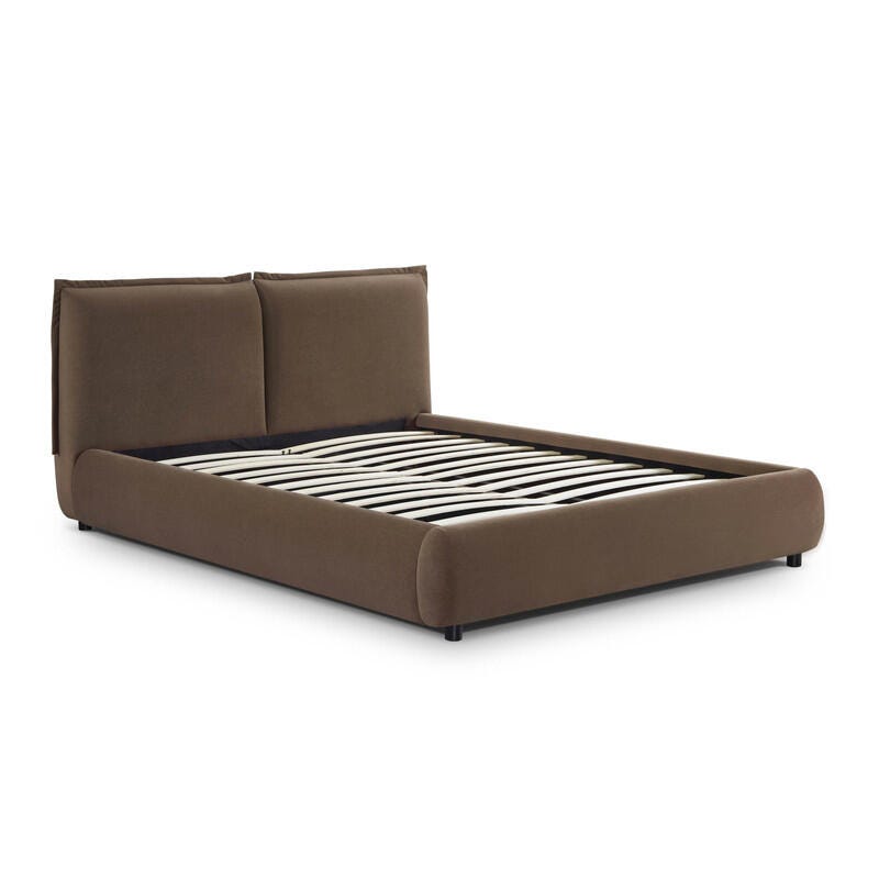 TOV Furniture Mel Queen Upholstered Bed, Brown, large