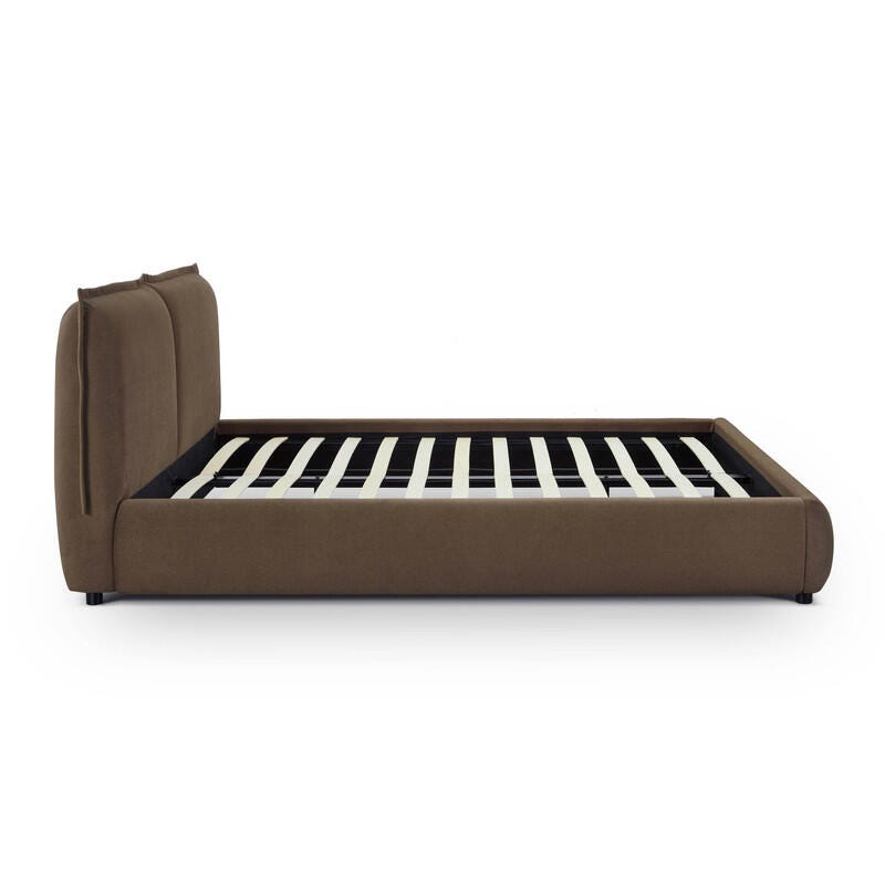 TOV Furniture Mel Queen Upholstered Bed, Brown, large