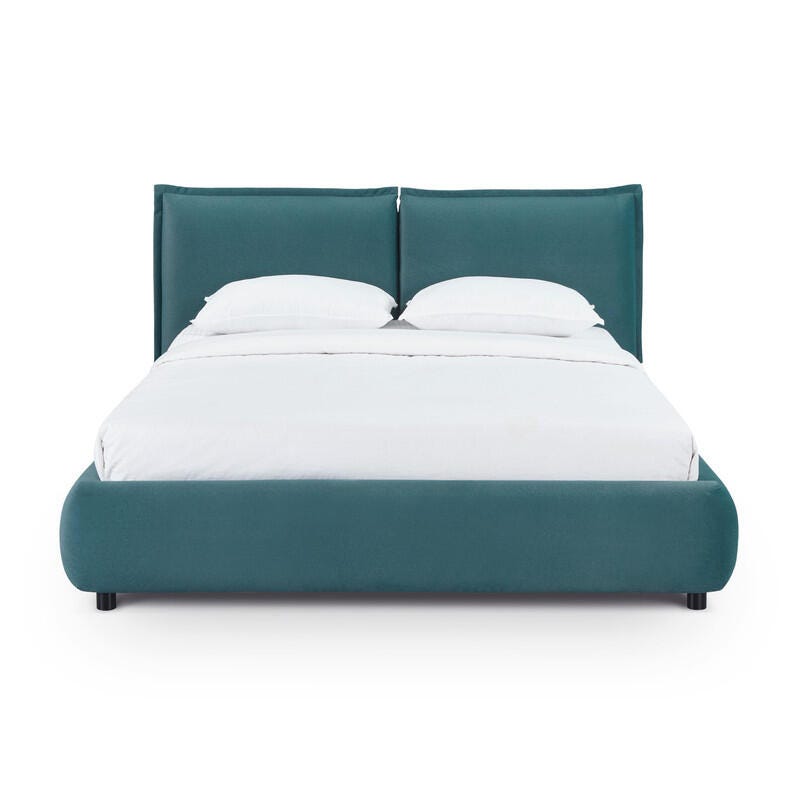 TOV Furniture Mel Queen Upholstered Bed, Teal, large