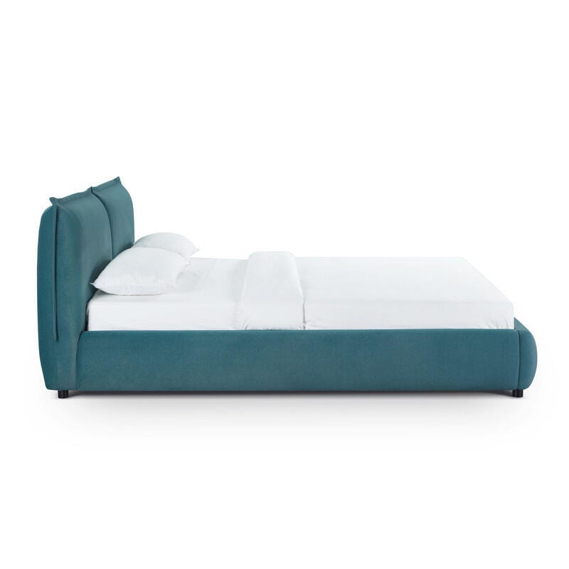 TOV Furniture Mel Queen Upholstered Bed, Teal, large