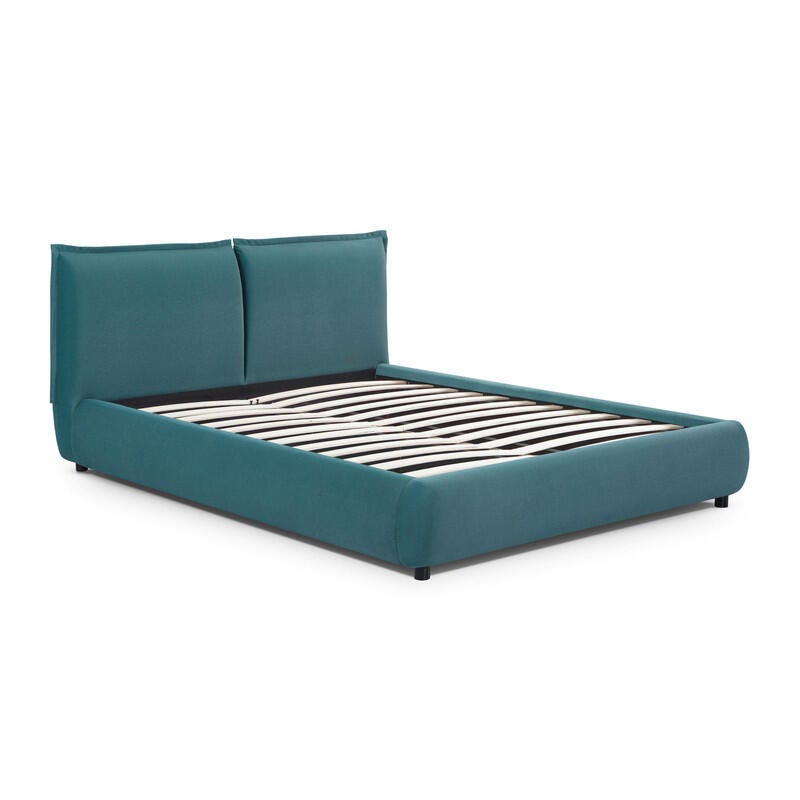 TOV Furniture Mel Queen Upholstered Bed, Teal, large