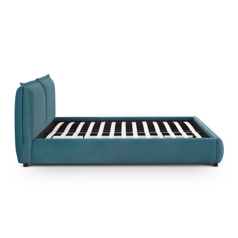 TOV Furniture Mel Queen Upholstered Bed, Teal, large