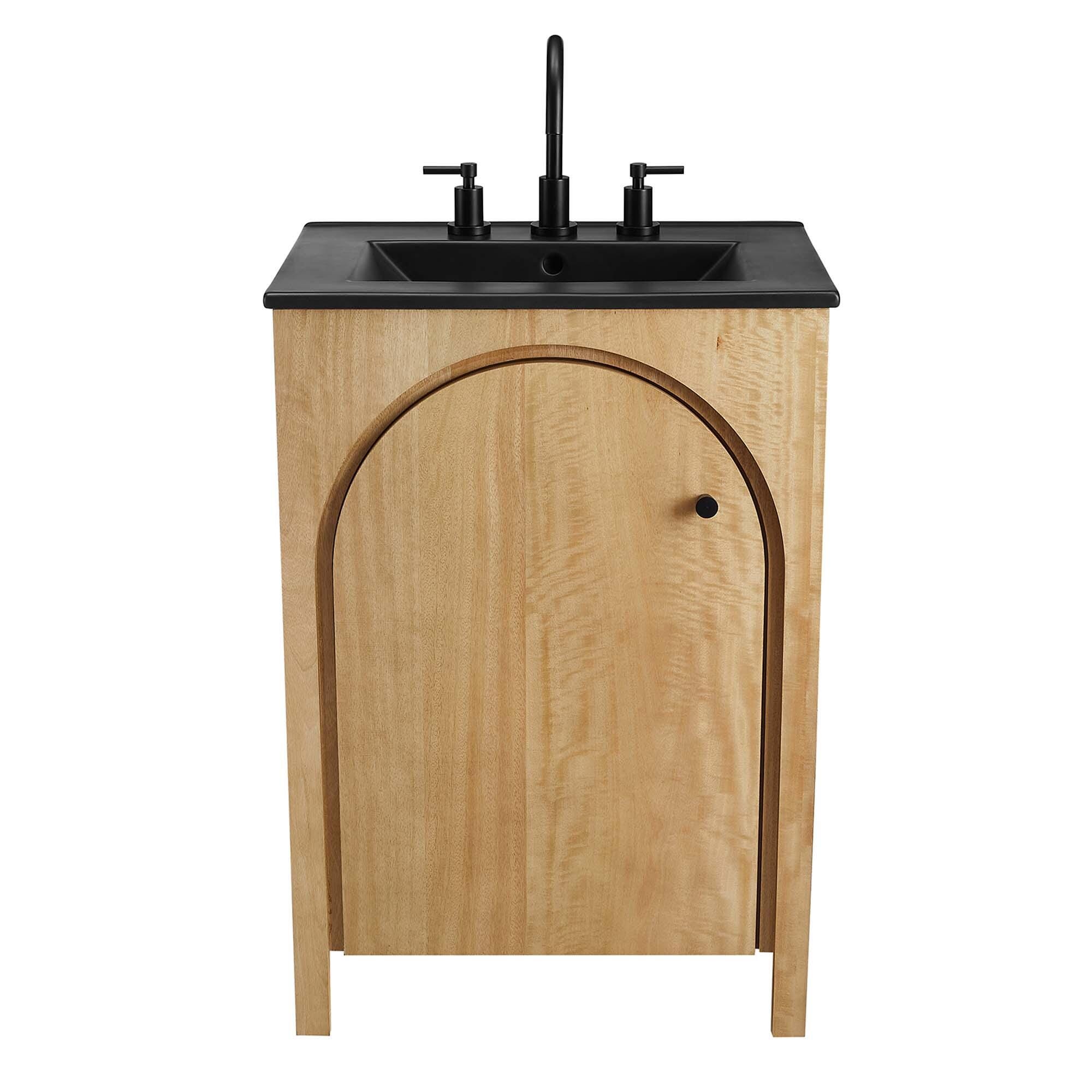 Modway Appia 24" Bathroom Vanity, Oak/Black, large