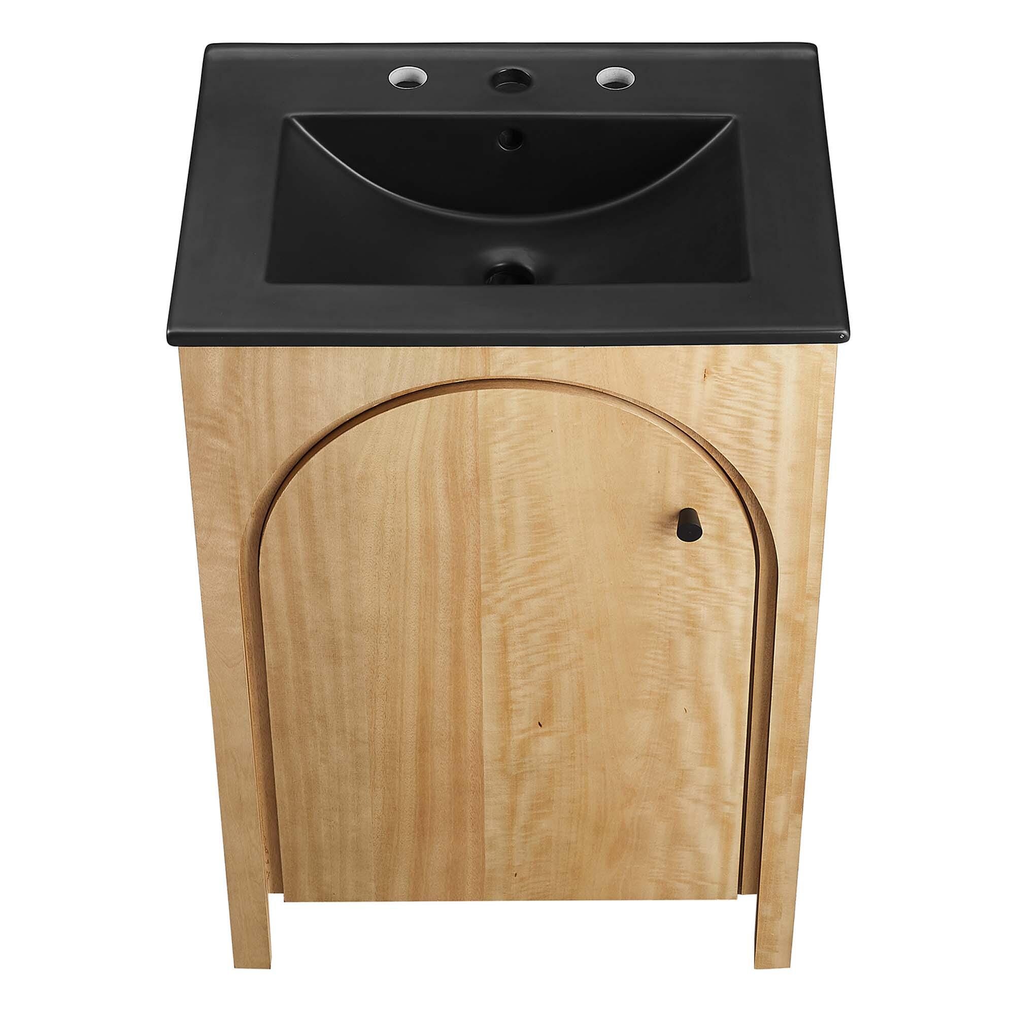 Modway Appia 24" Bathroom Vanity, Oak/Black, large