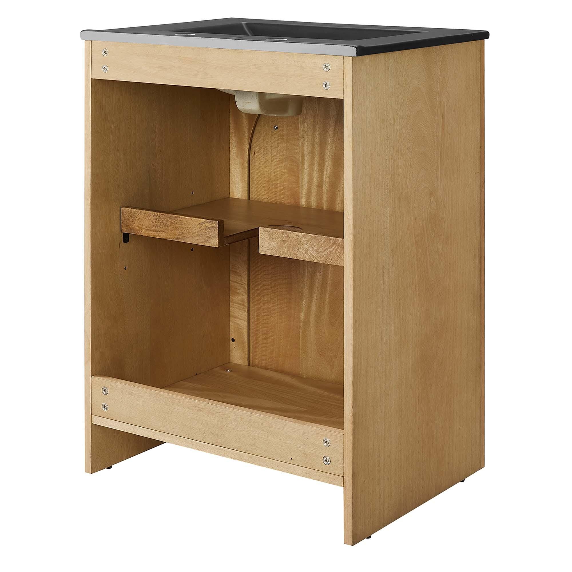 Modway Appia 24" Bathroom Vanity, Oak/Black, large