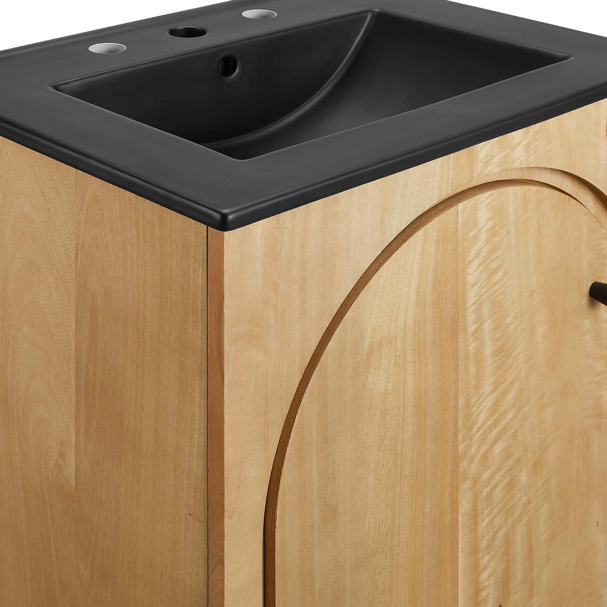 Modway Appia 24" Bathroom Vanity, Oak/Black, large
