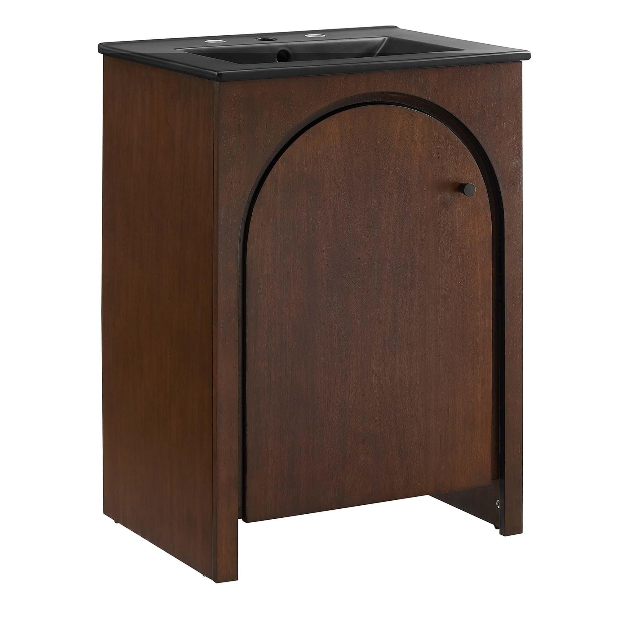 Modway Appia 24" Bathroom Vanity, Walnut/Black, large