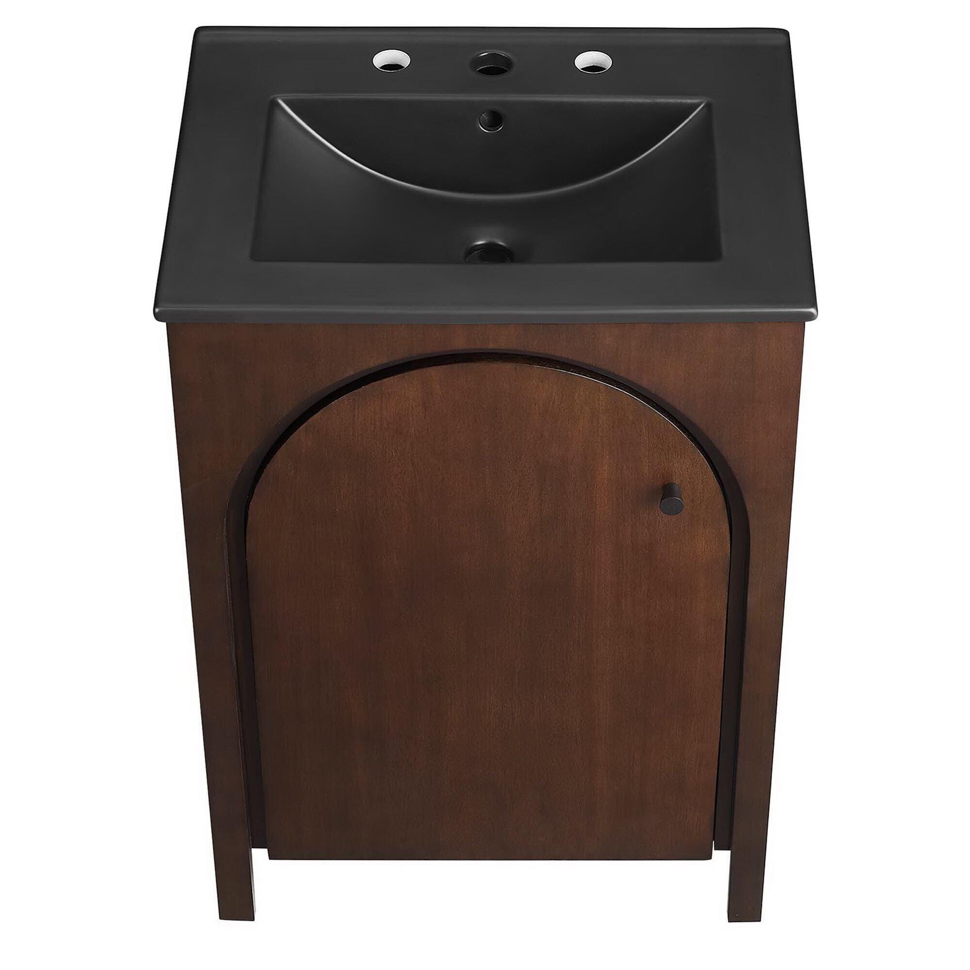 Modway Appia 24" Bathroom Vanity, Walnut/Black, large