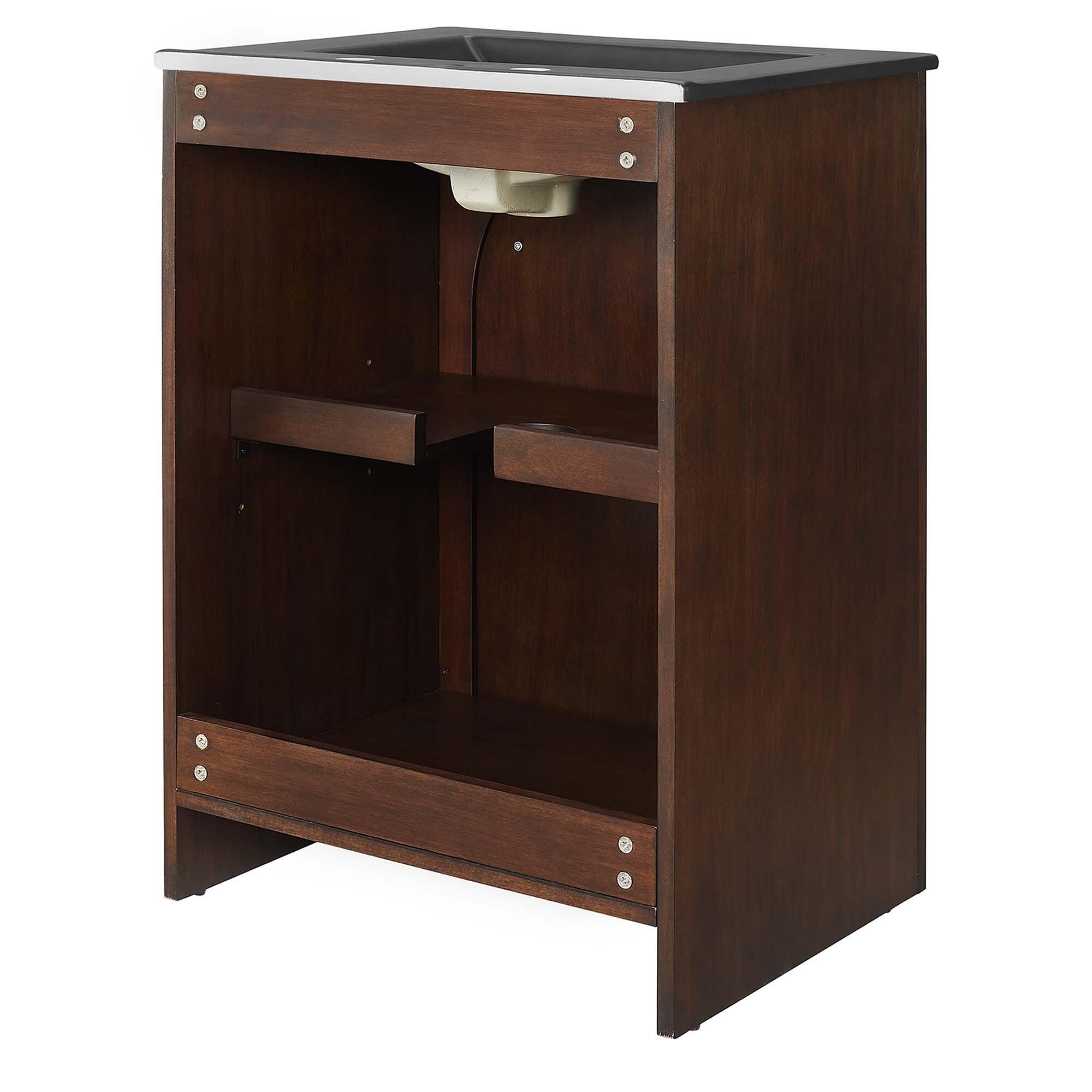 Modway Appia 24" Bathroom Vanity, Walnut/Black, large