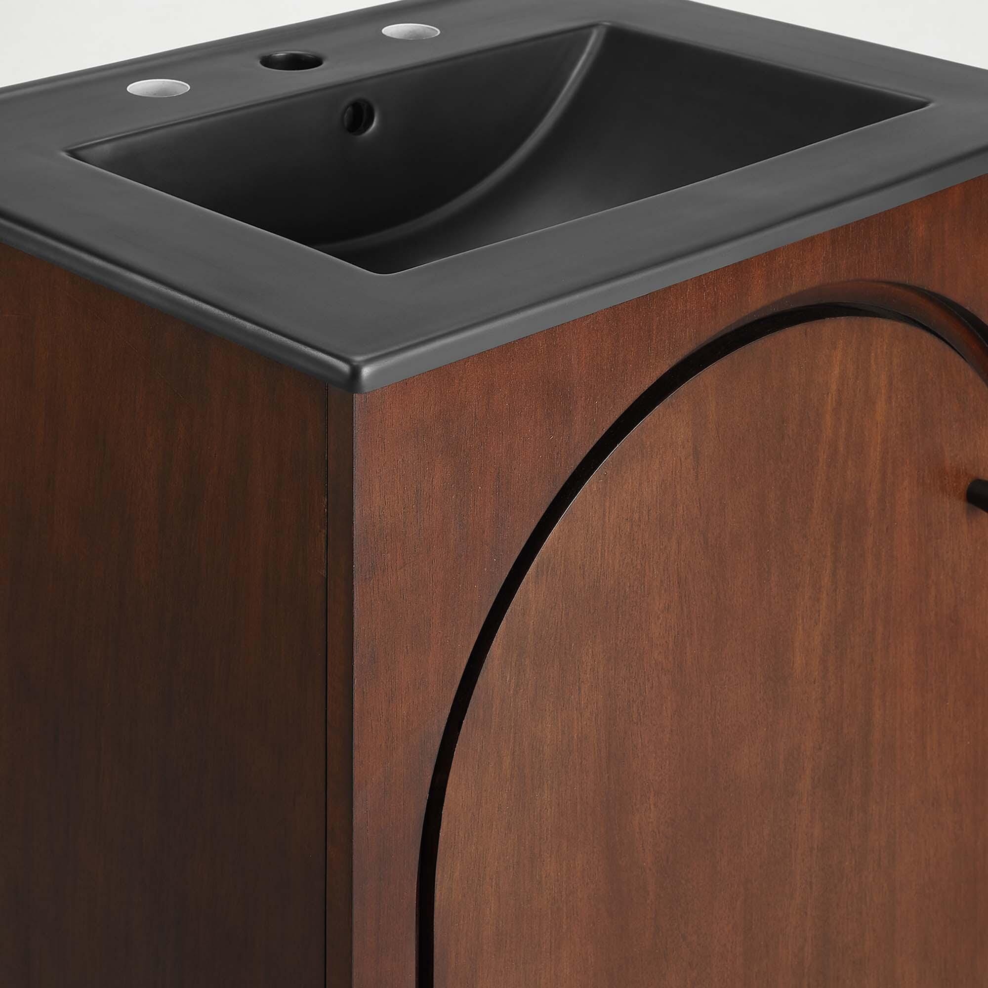 Modway Appia 24" Bathroom Vanity, Walnut/Black, large