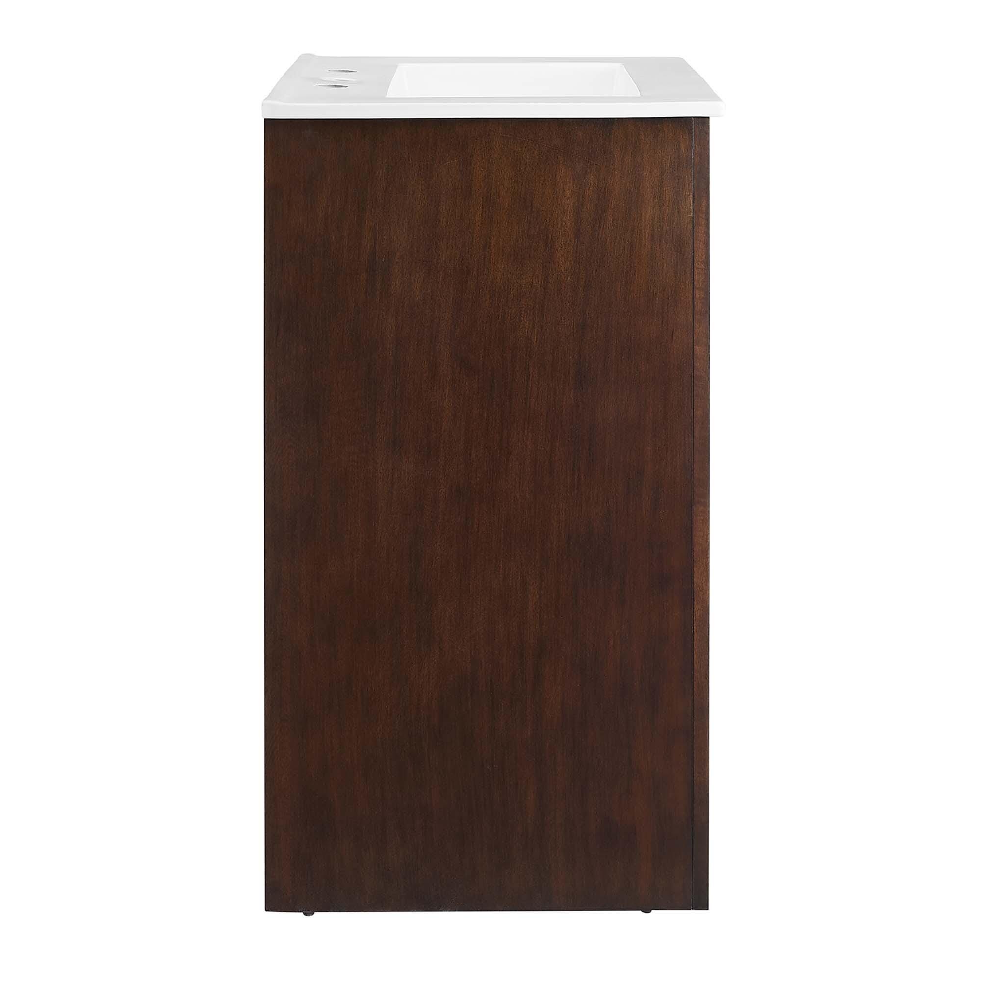 Modway Appia 25" Bathroom Vanity, Walnut/White, large
