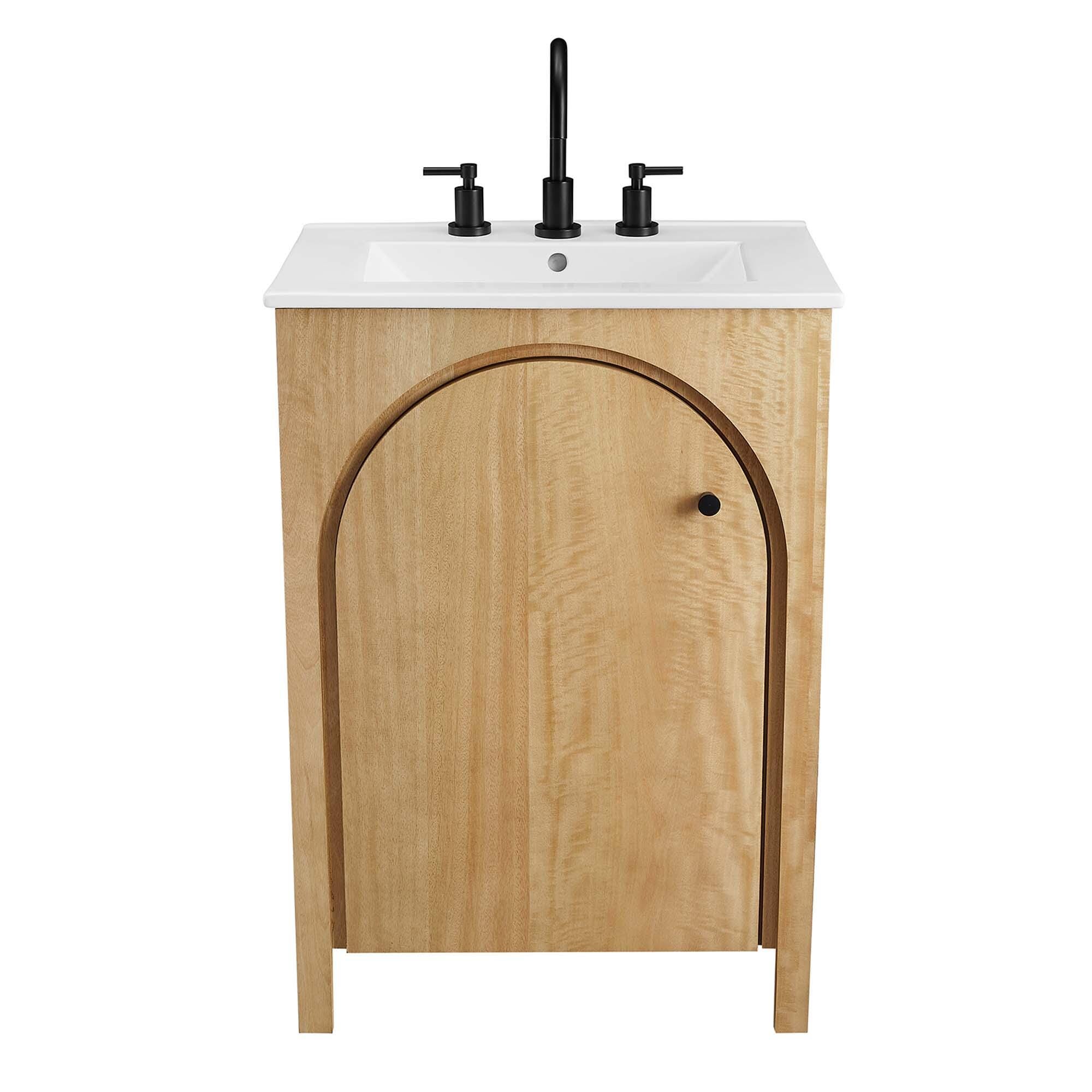 Modway Appia 25" Bathroom Vanity, Oak/White, large