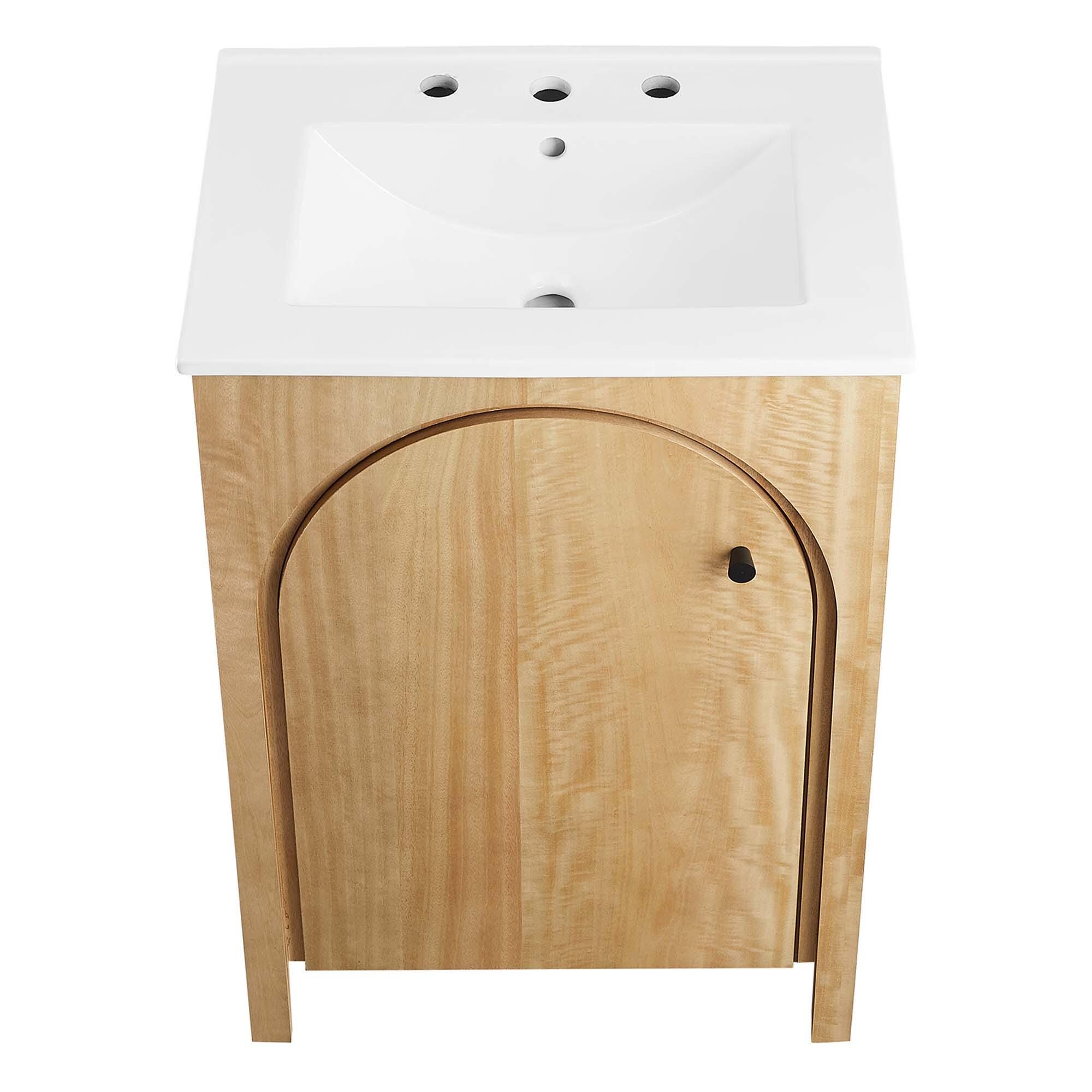 Modway Appia 25" Bathroom Vanity, Oak/White, large