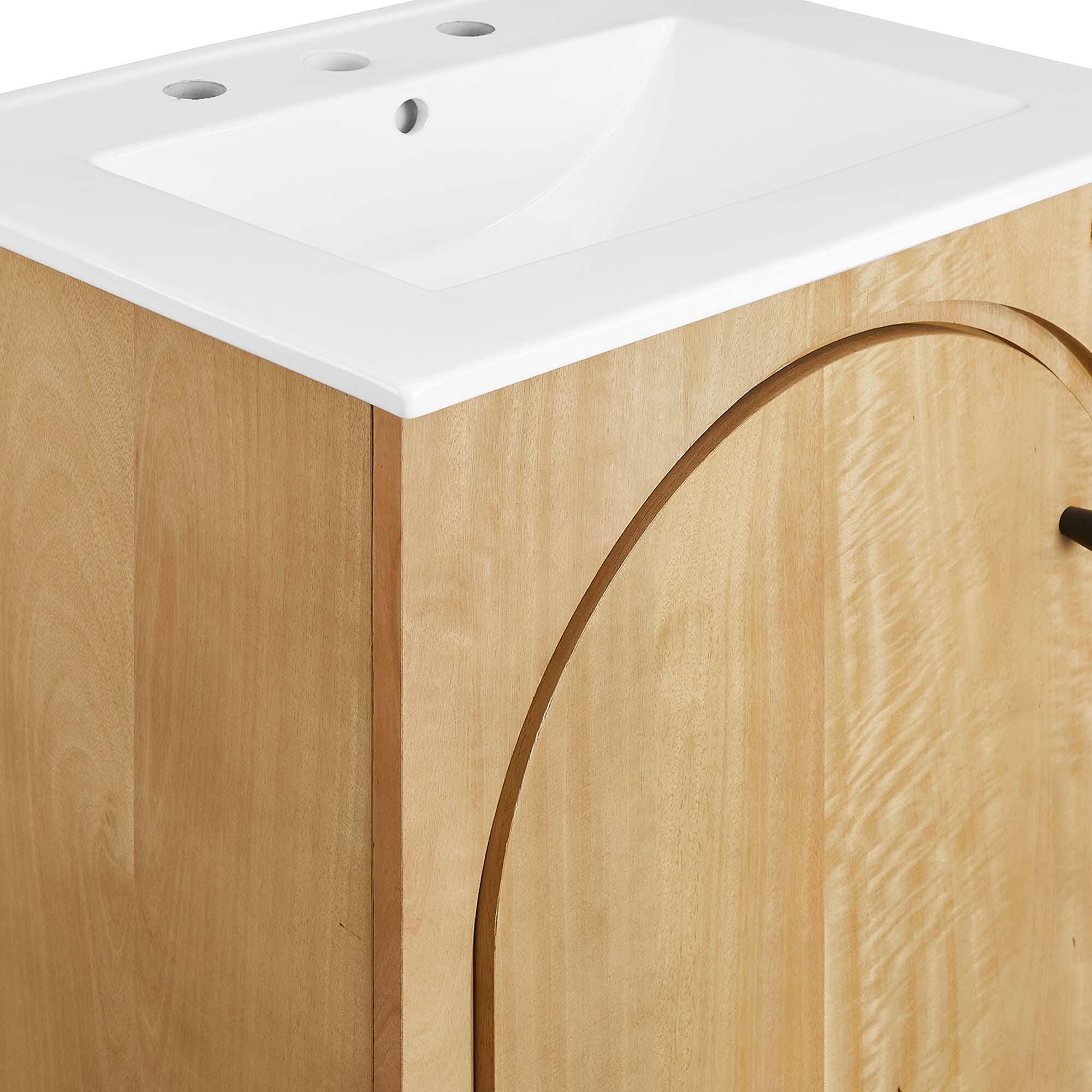 Modway Appia 25" Bathroom Vanity, Oak/White, large