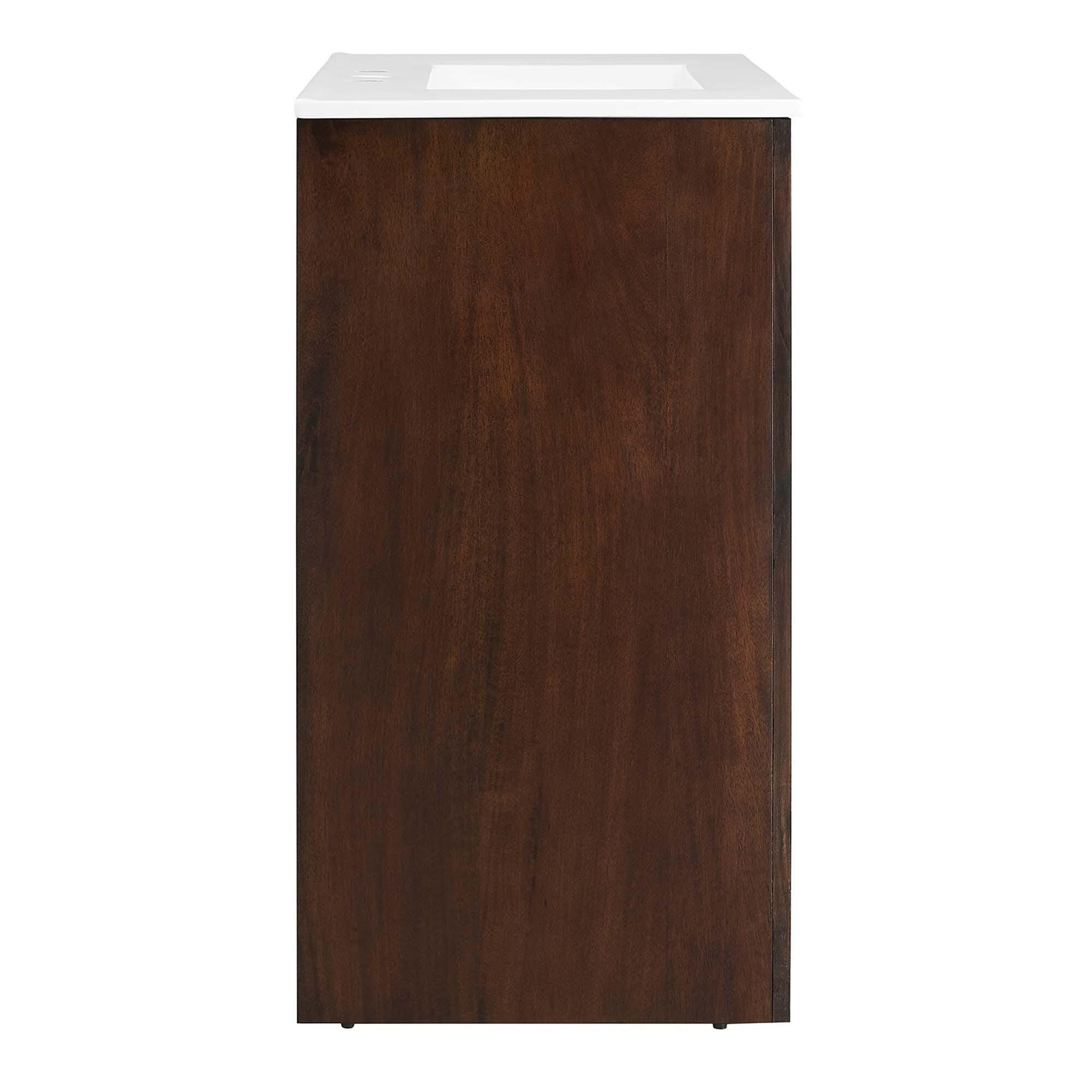 Modway Appia 36" Bathroom Vanity, Walnut/White, large