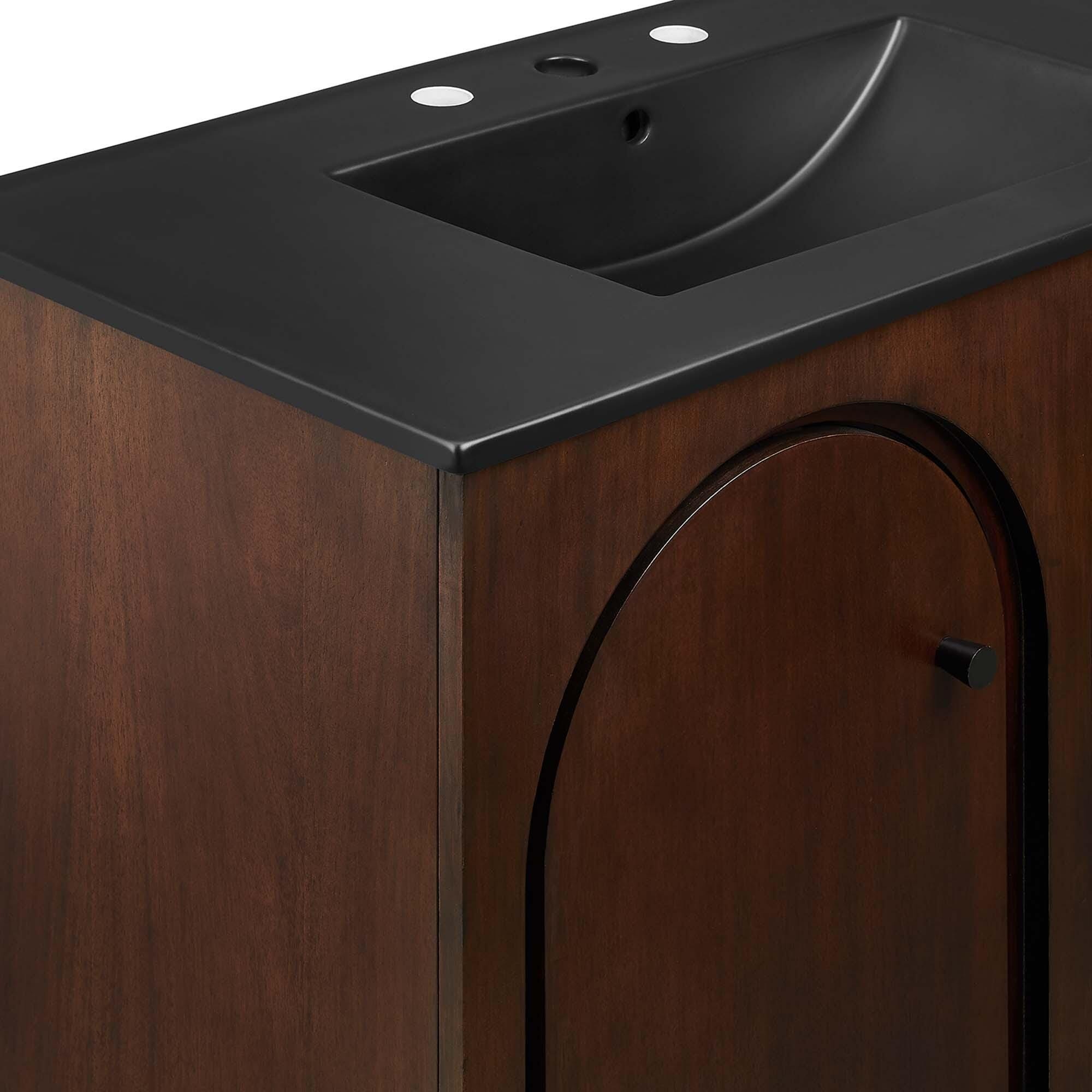 Modway Appia 36" Bathroom Vanity, Walnut/Black, large